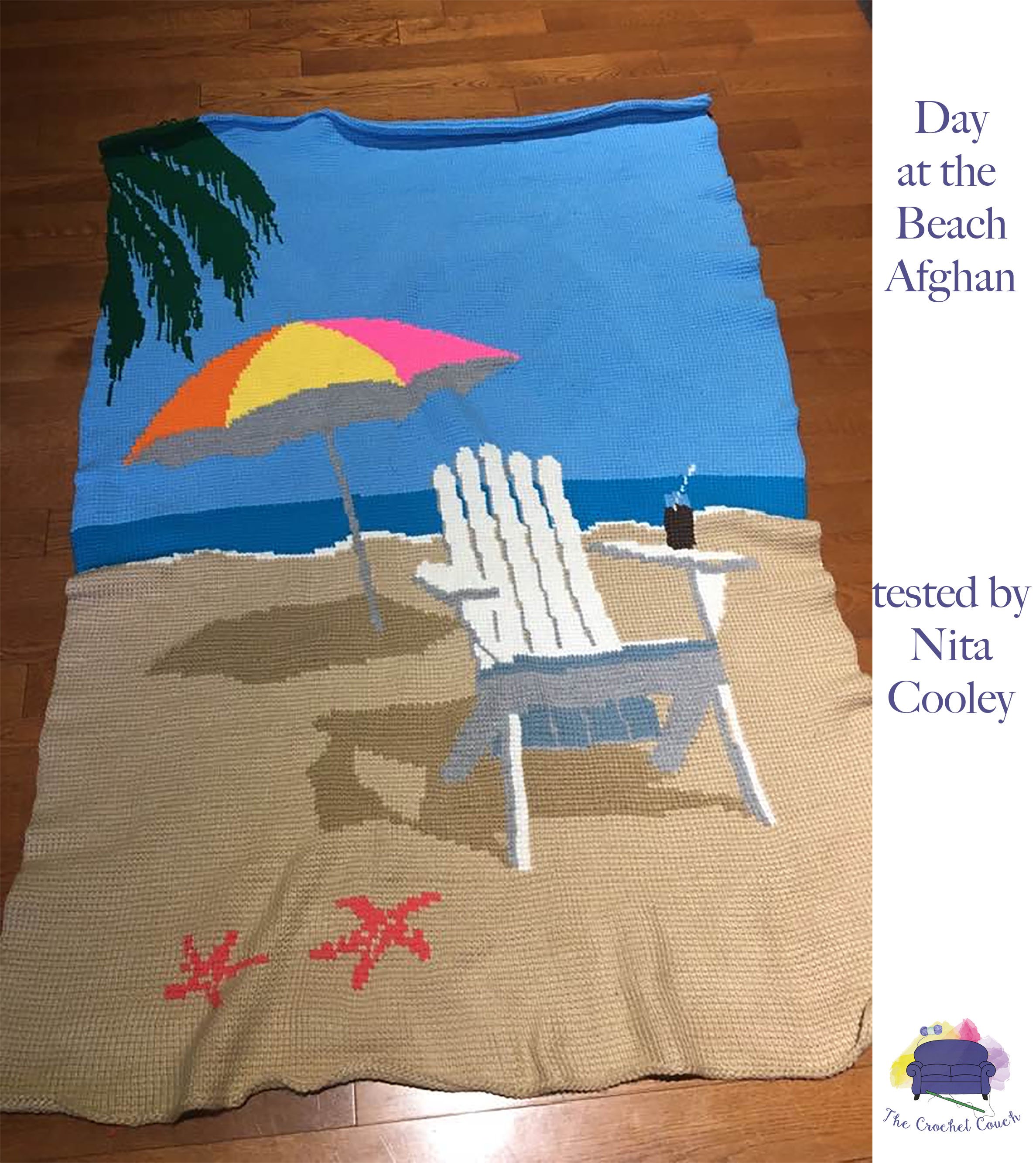 Day at the Beach Afghan, SC or TSS Crochet Pattern