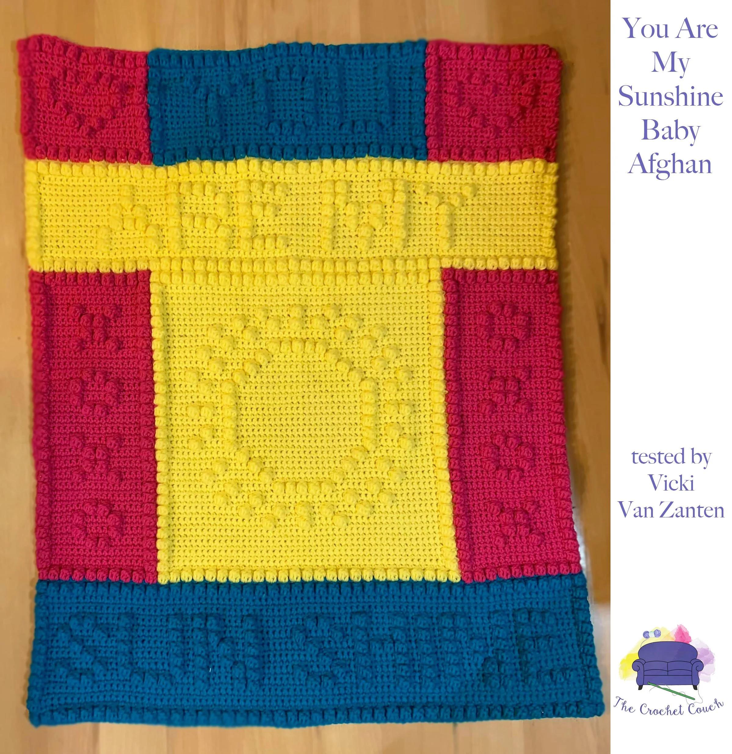 You Are My Sunshine Baby Afghan, Bobble Crochet Pattern