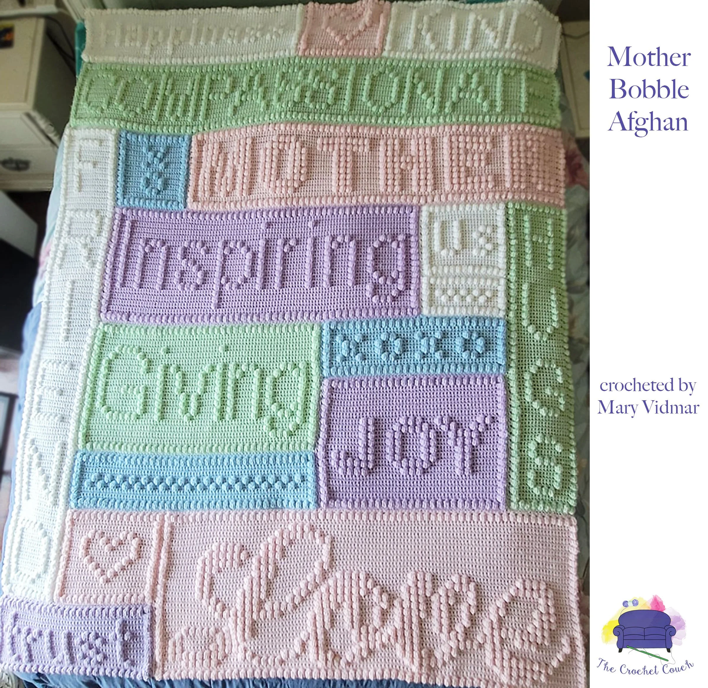 Mother Afghan, Bobble Stitch Crochet Pattern