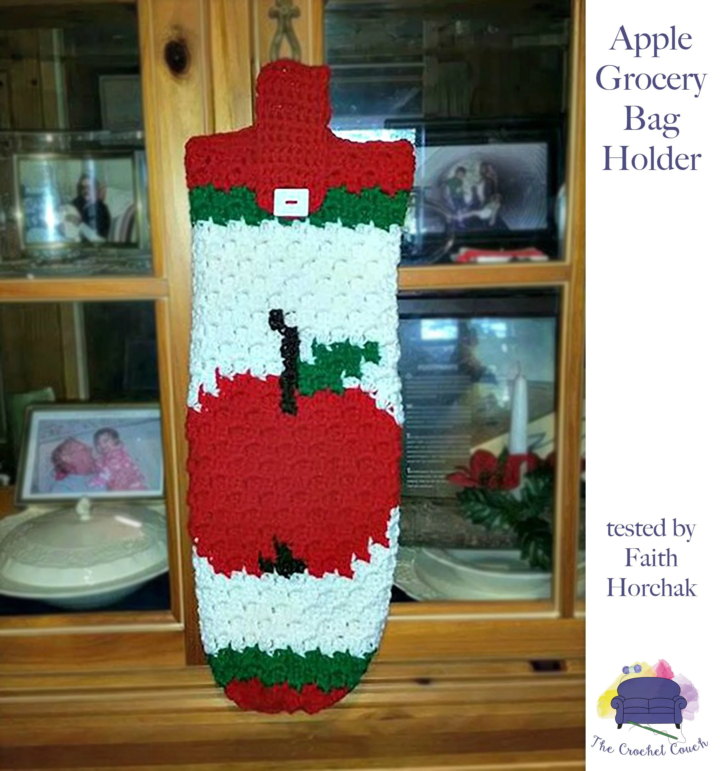 Apple Grocery Bag Holder, C2C Crochet Pattern