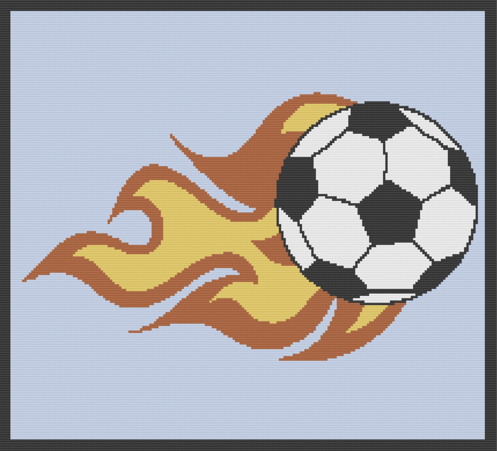 Flaming Soccer Ball Afghan, SC or TSS Crochet Pattern