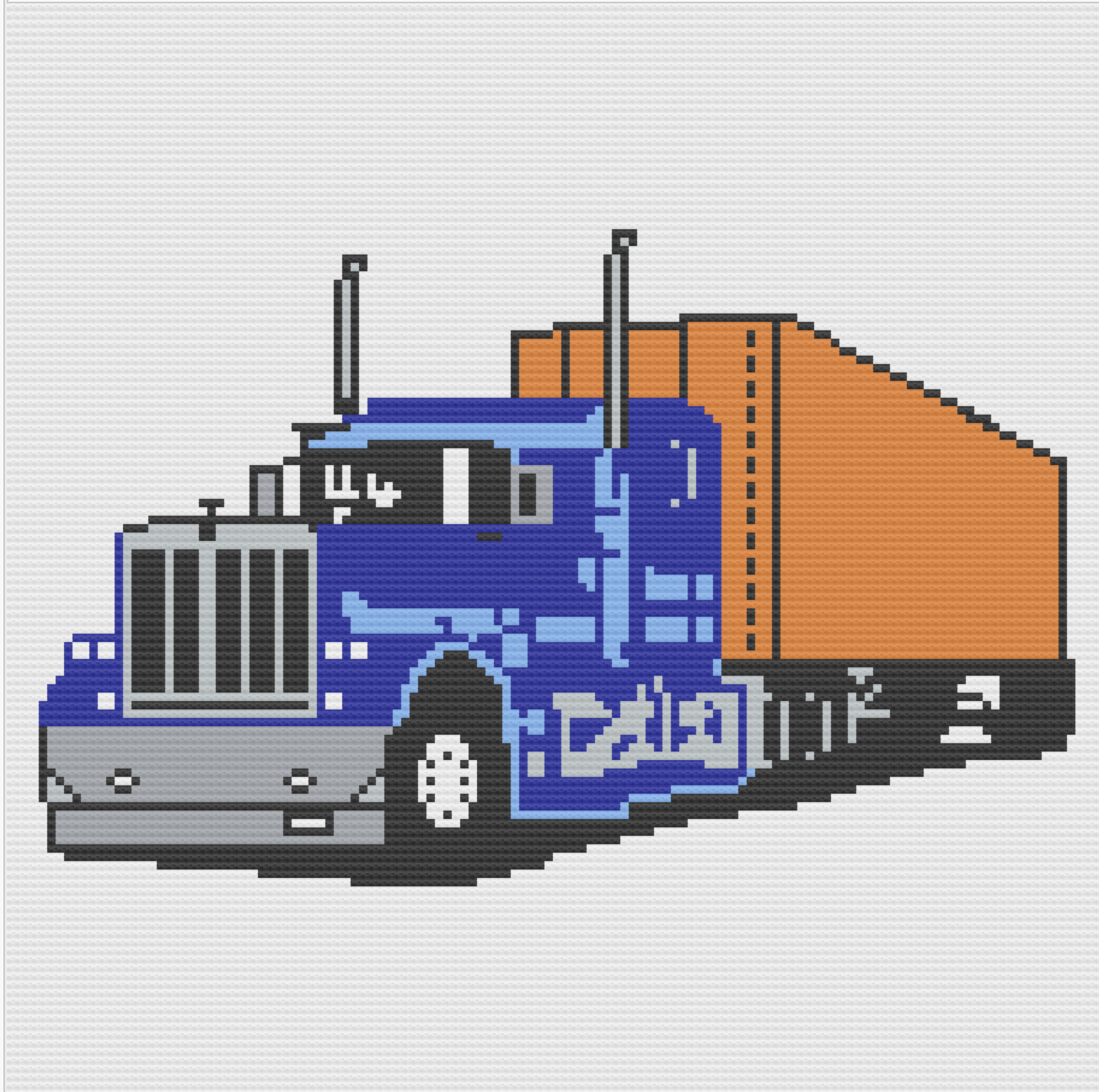 Semi Truck Afghan, C2C Crochet Pattern