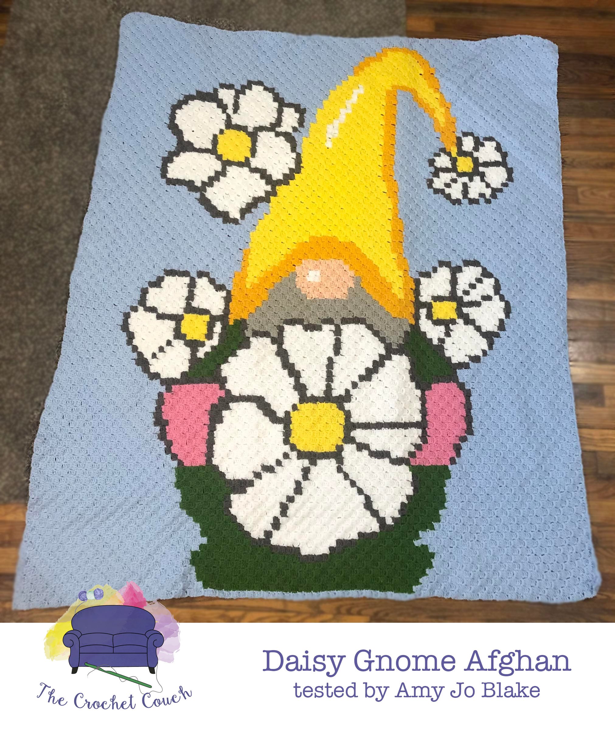 Daisy Gnome Afghan, C2C Crochet Pattern