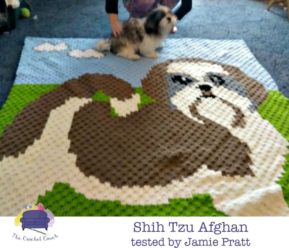 Shih Tzu Afghan, Color, C2C Crochet Pattern