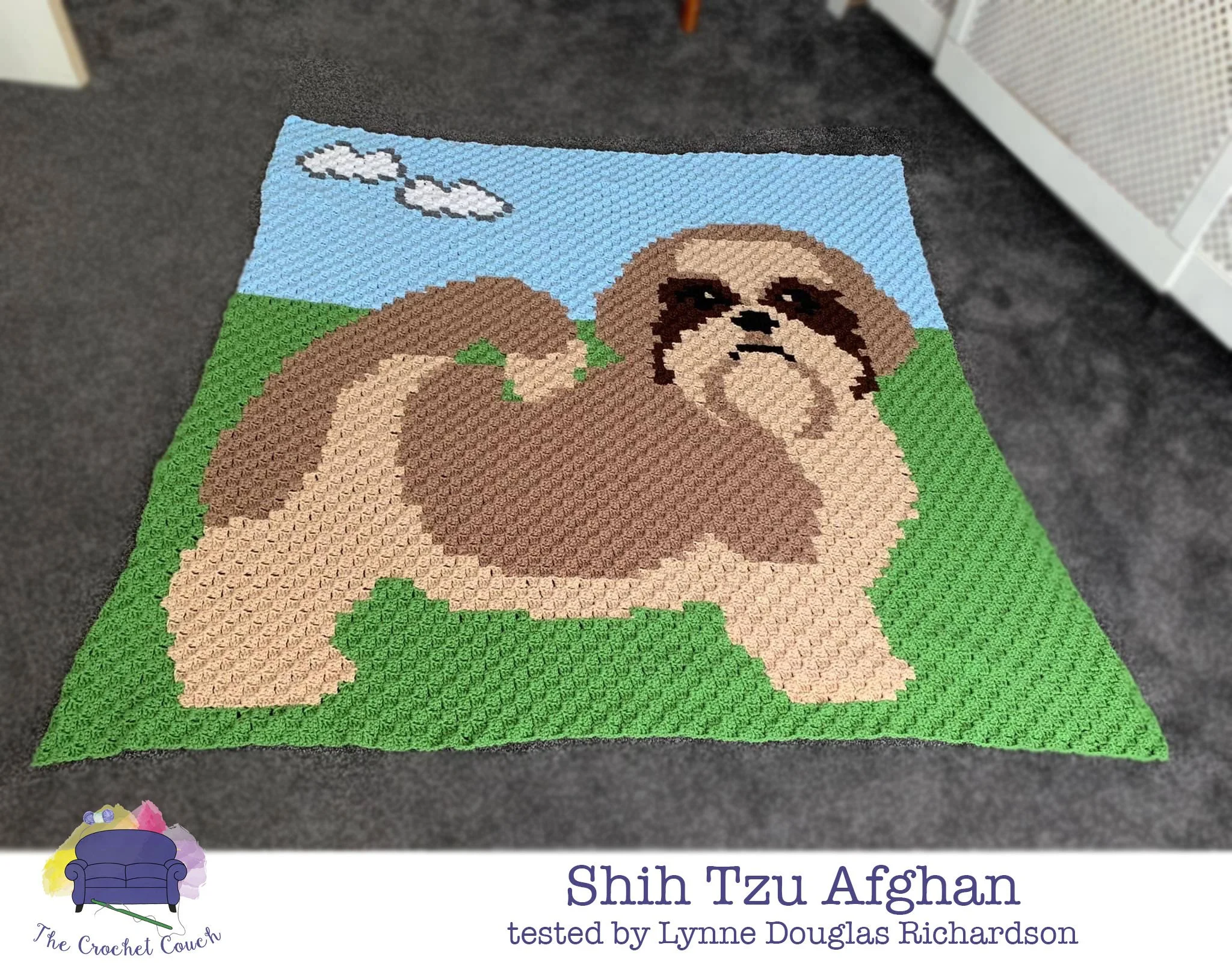 Shih Tzu Afghan, Color, C2C Crochet Pattern