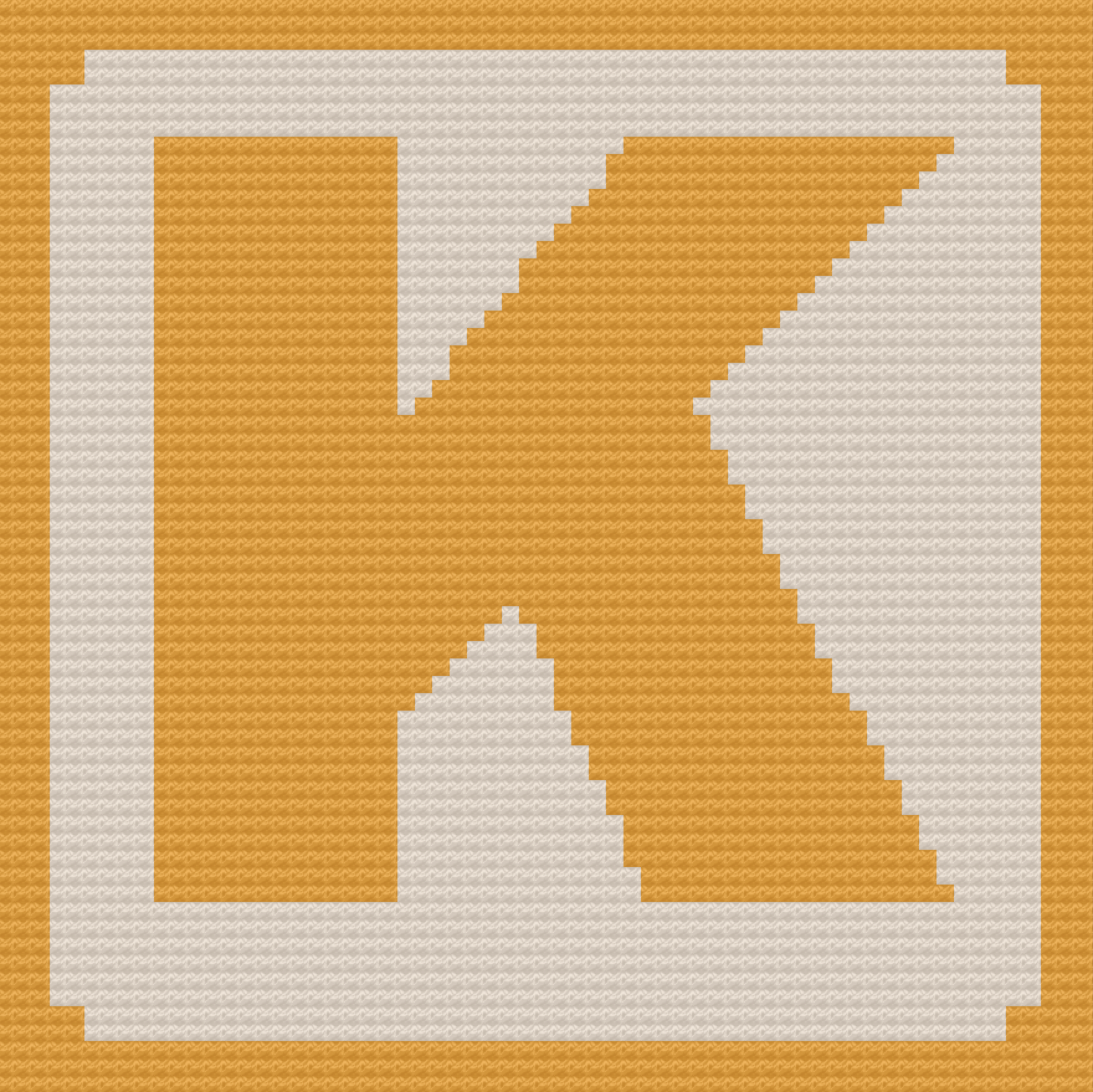 Letter K Small Block Afghan, C2C Crochet Pattern