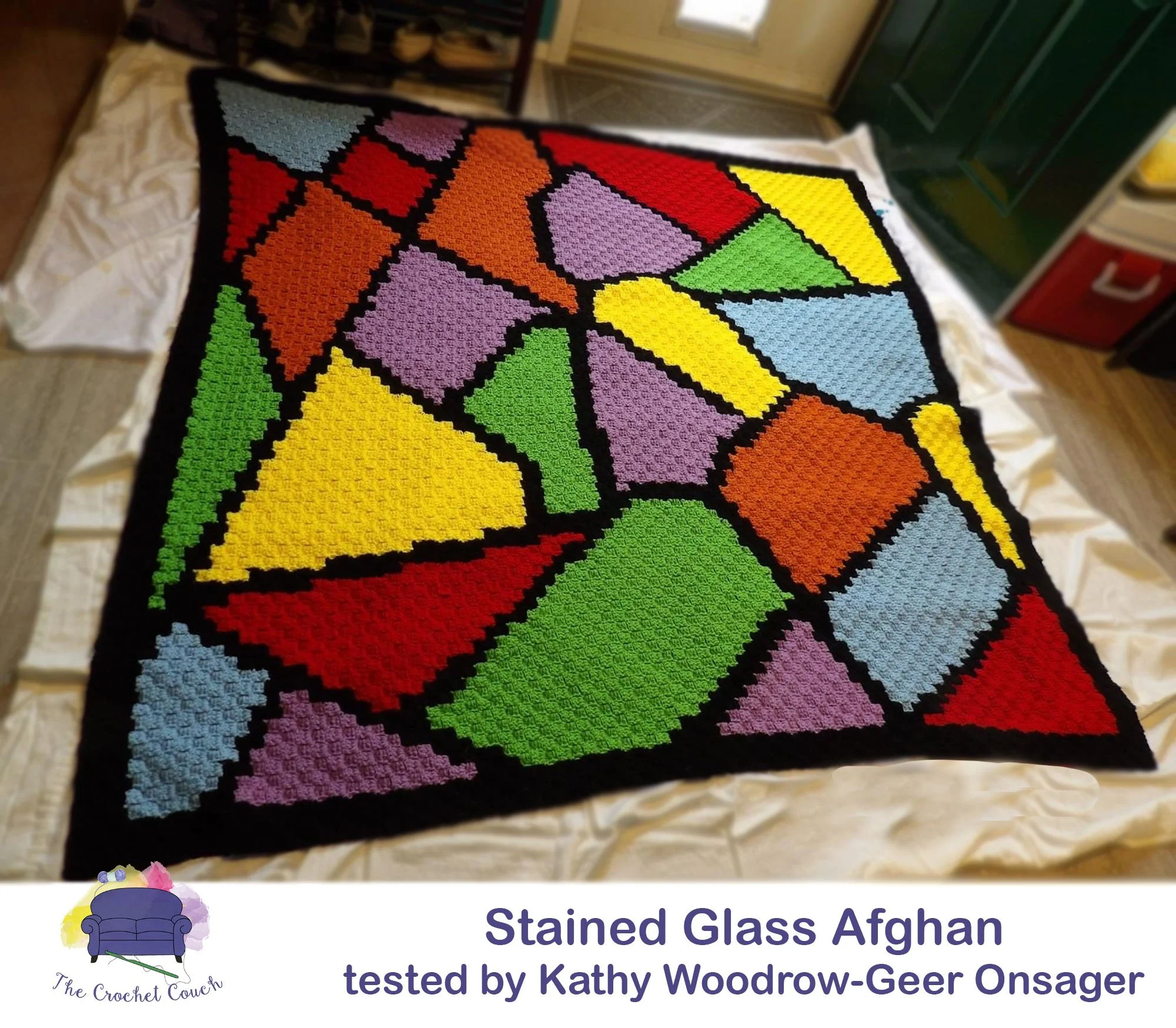 Stained Glass Afghan, C2C Crochet Pattern