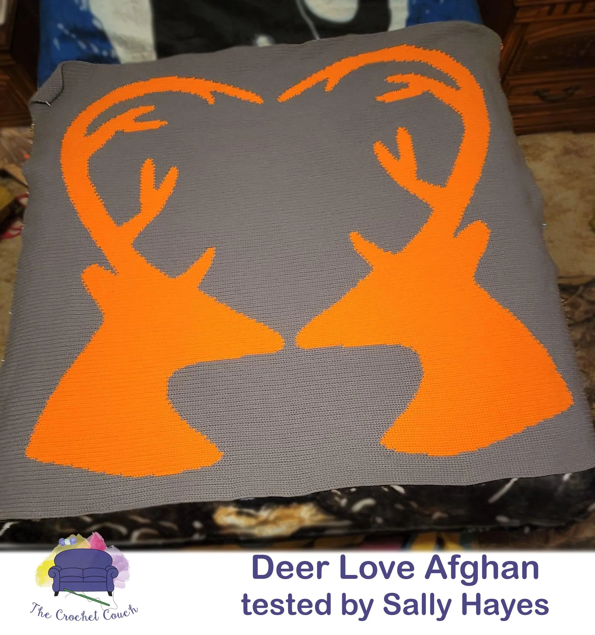 Deer Love Afghan, SC or TSS Crochet Pattern