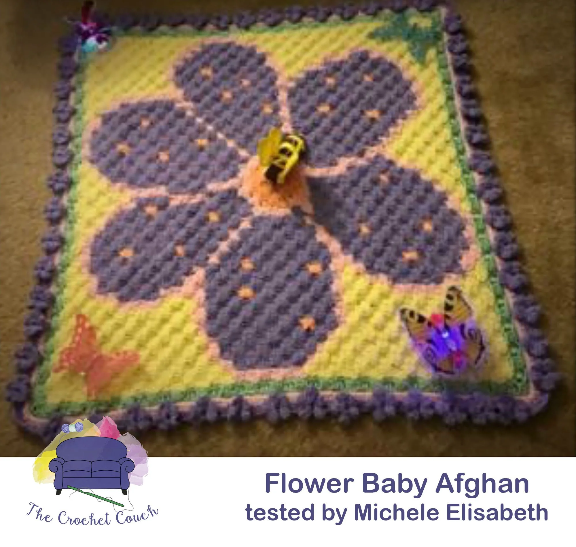 Flower Baby Afghan, C2C Crochet Pattern