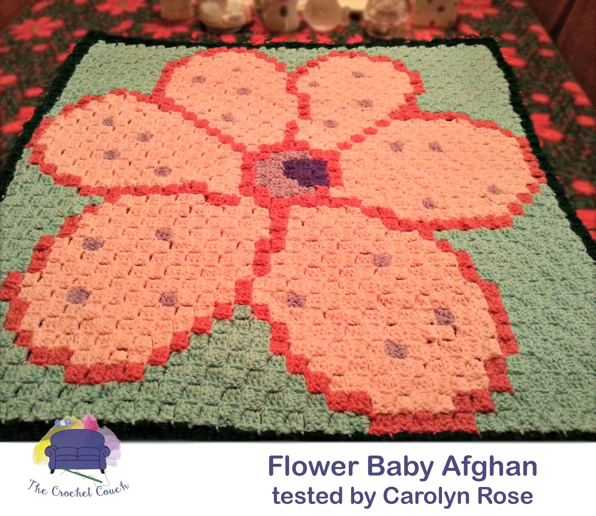 Flower Baby Afghan, C2C Crochet Pattern