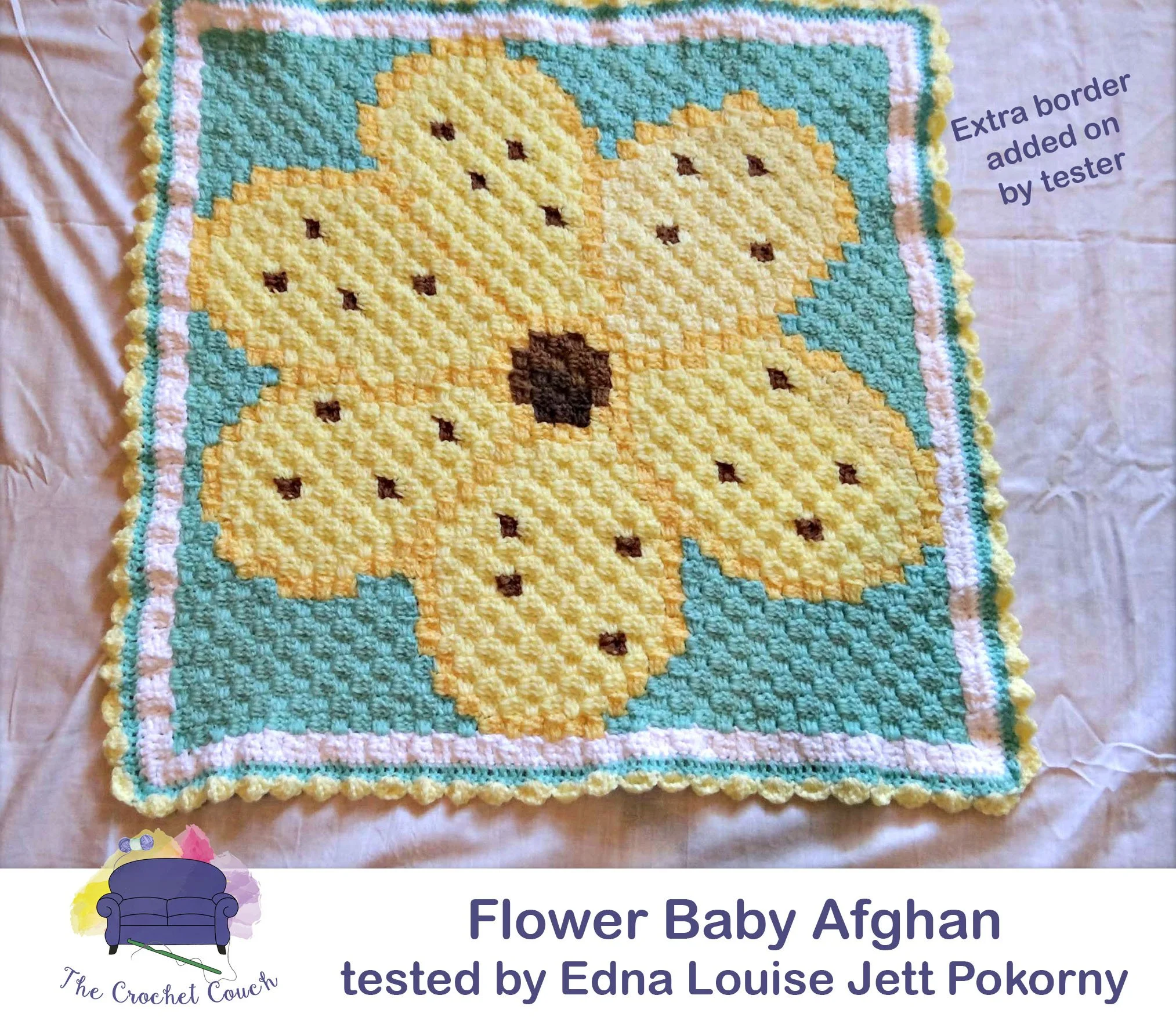 Flower Baby Afghan, C2C Crochet Pattern