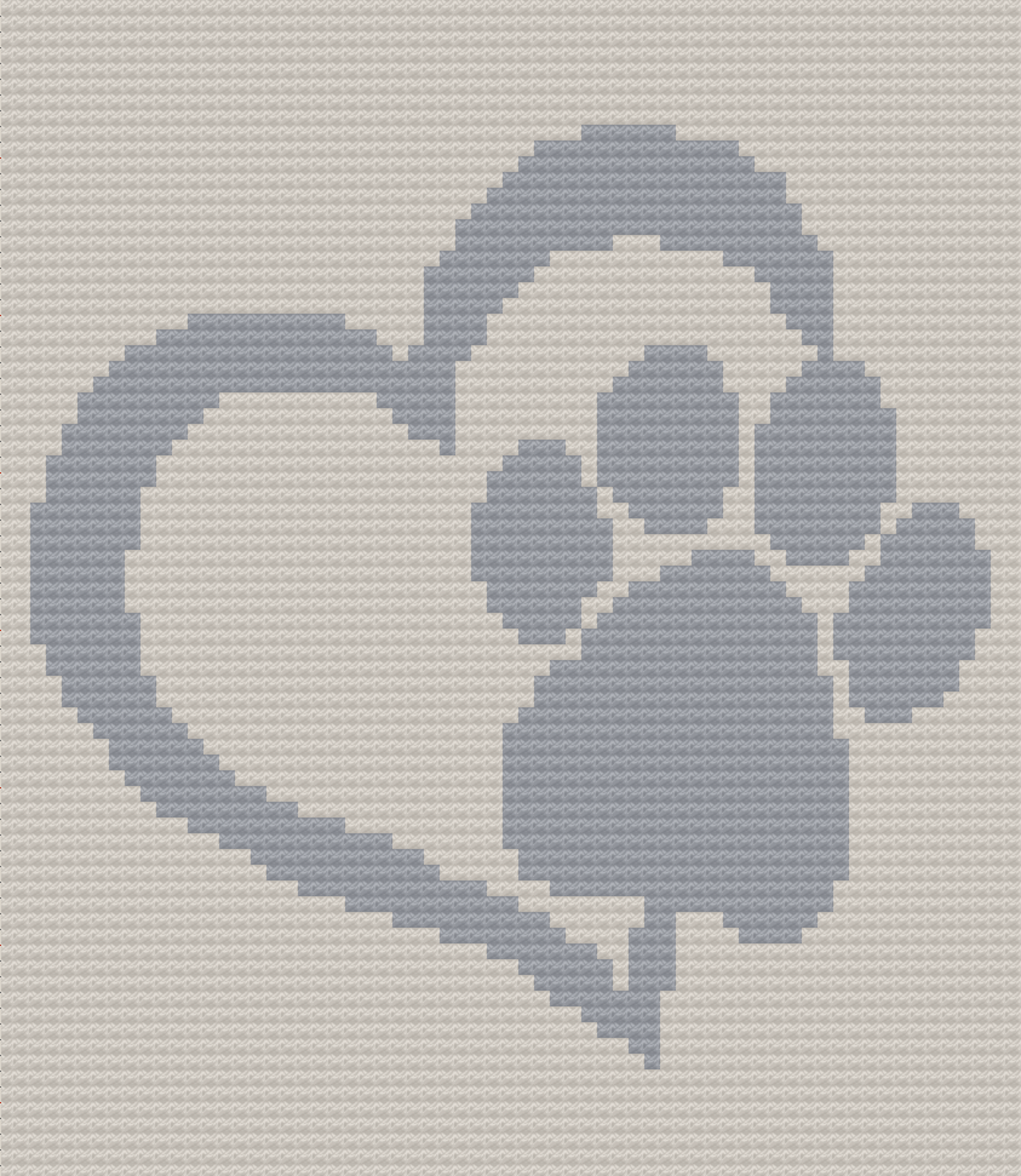 Paw in Heart Afghan, C2C Crochet Pattern