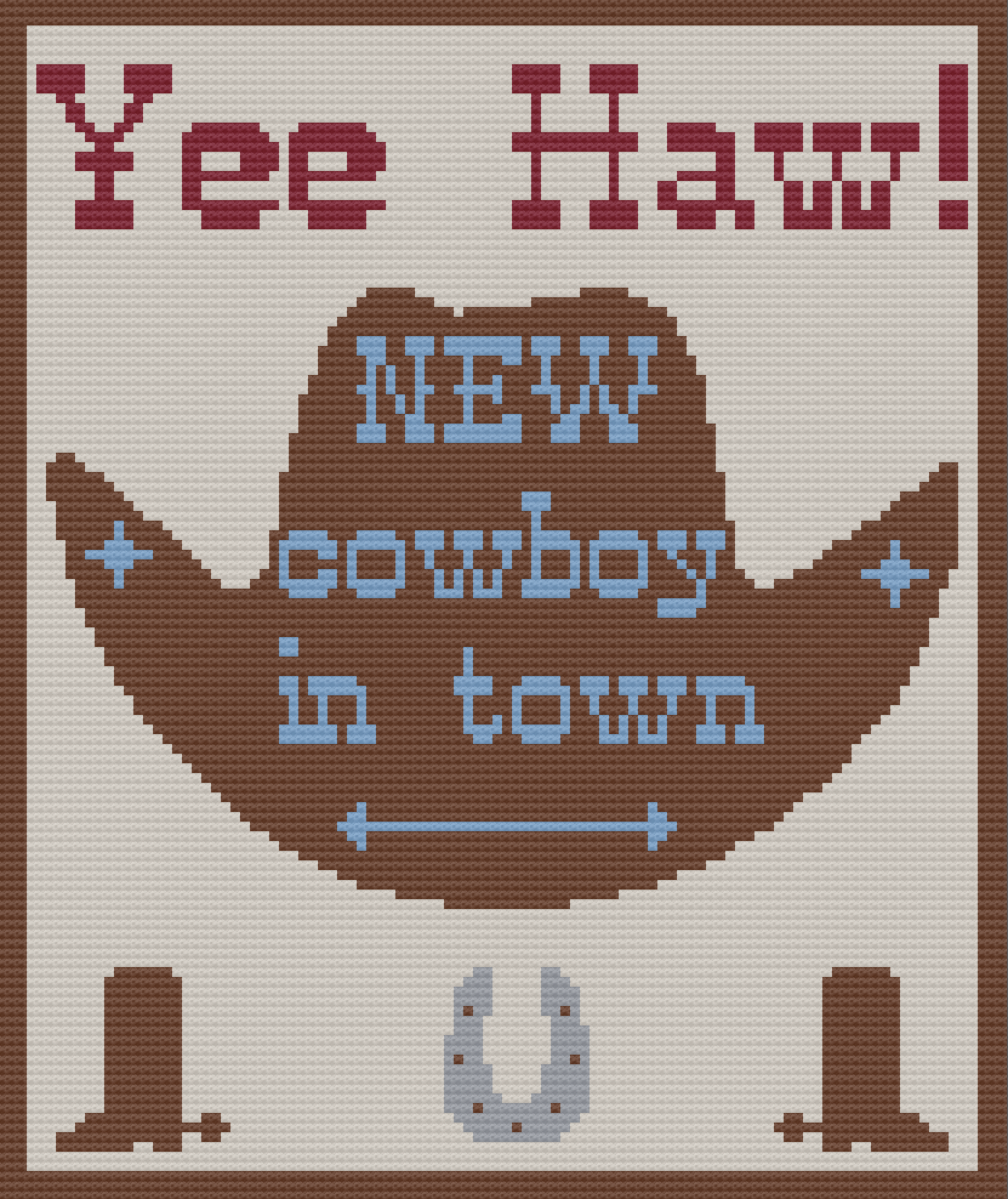 New Cowboy in Town Baby Afghan, SC or TSS Crochet Pattern