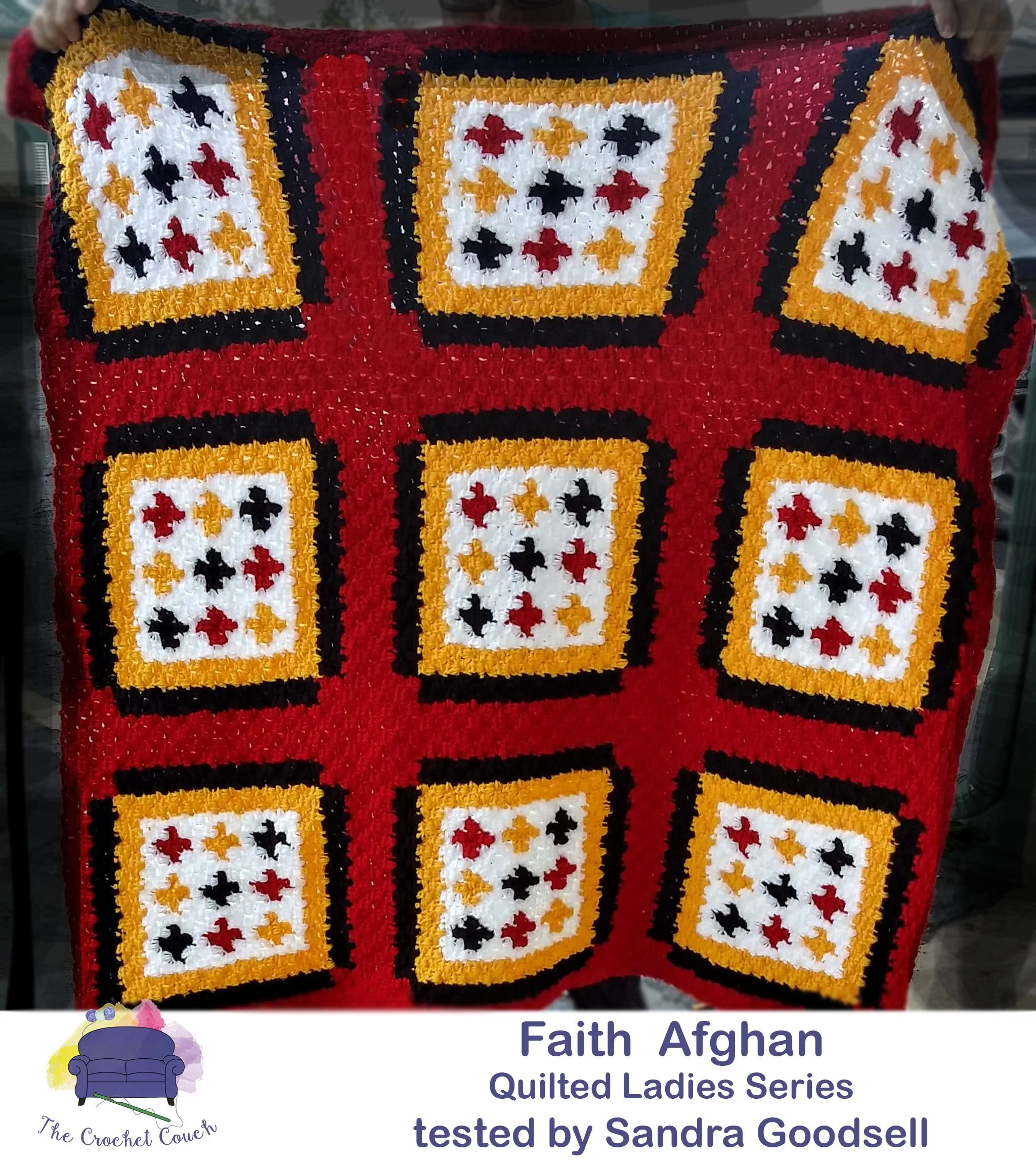 Faith Quilt Afghan, C2C Crochet Pattern