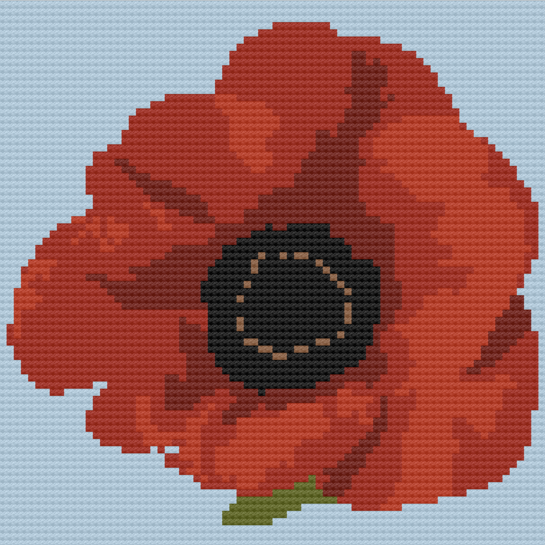Poppy Afghan, C2C Crochet Pattern