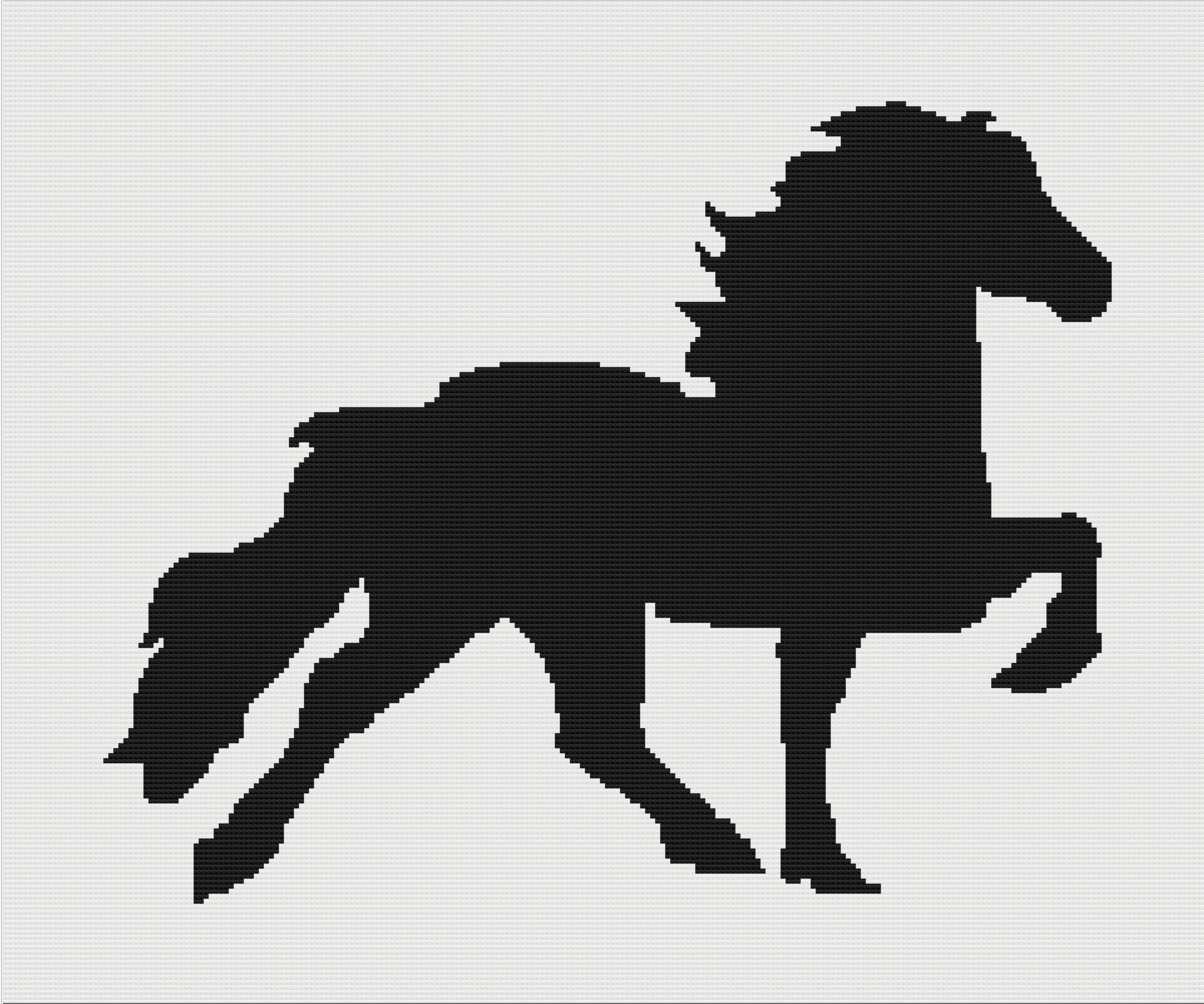 Stallion Silhouette Afghan, SC or TSS Crochet Pattern
