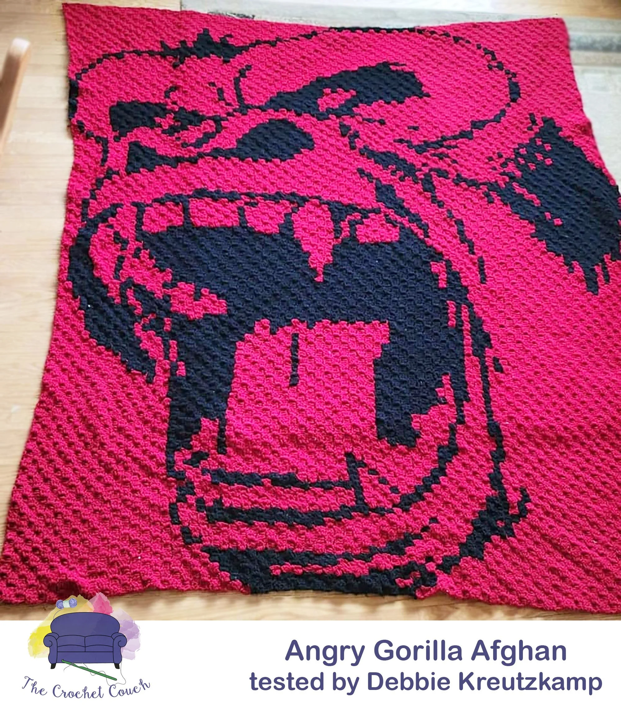 Angry Gorilla Afghan, C2C Crochet Pattern