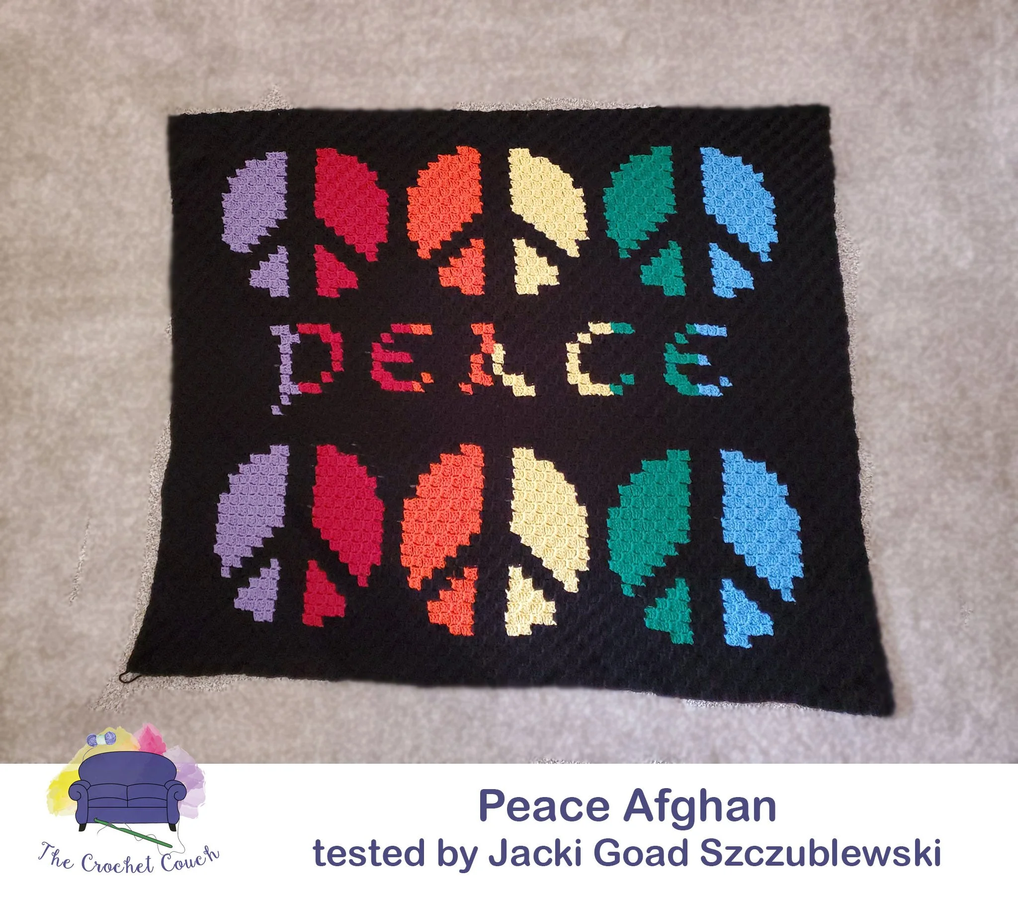 Peace Afghan, C2C Crochet Pattern