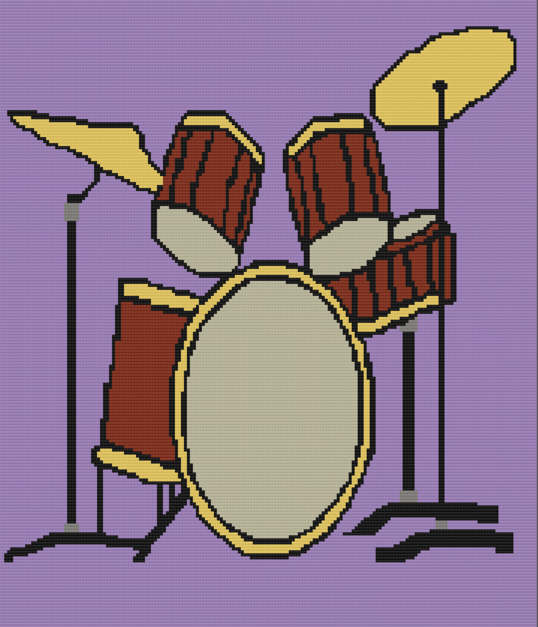 Drums Afghan, SC or TSS Crochet Pattern