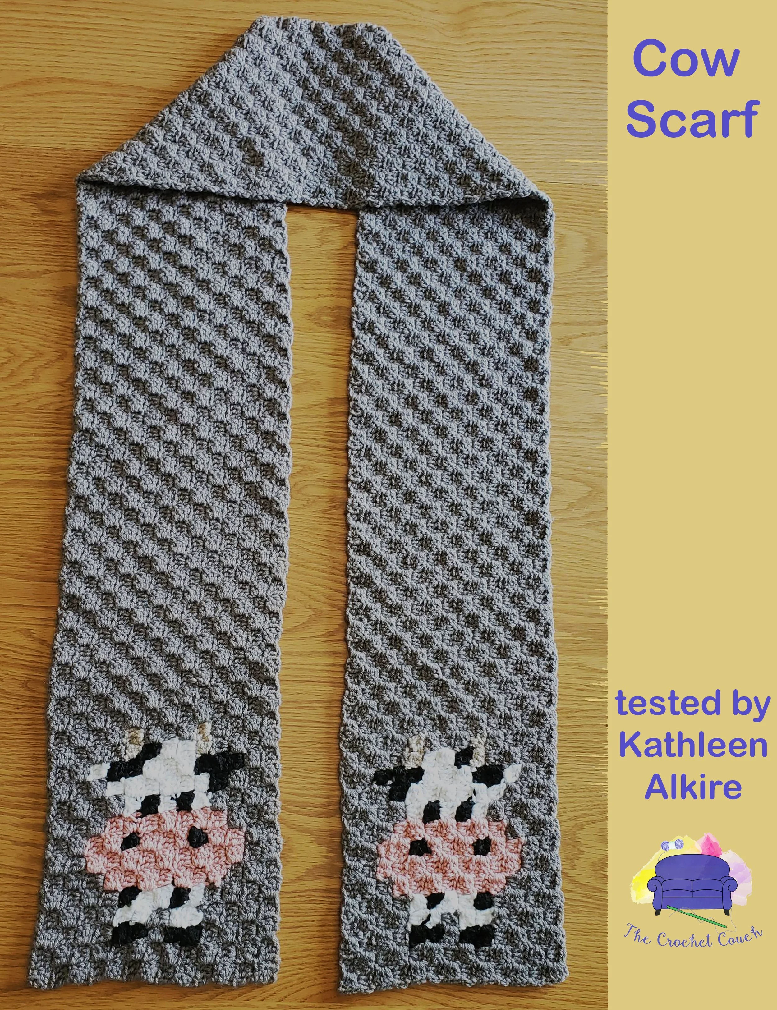 Cow Scarf, C2C Crochet Pattern