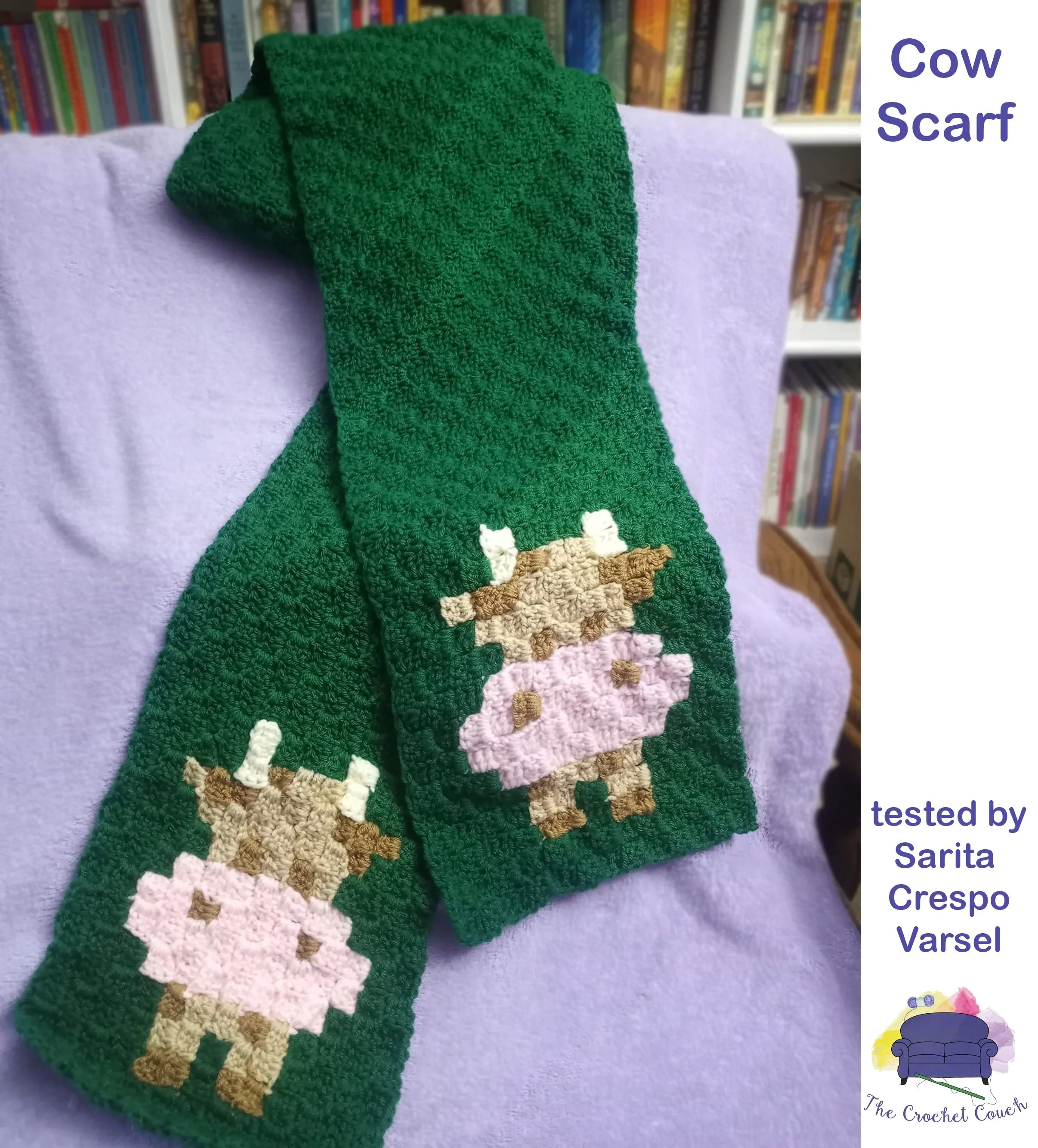 Cow Scarf, C2C Crochet Pattern