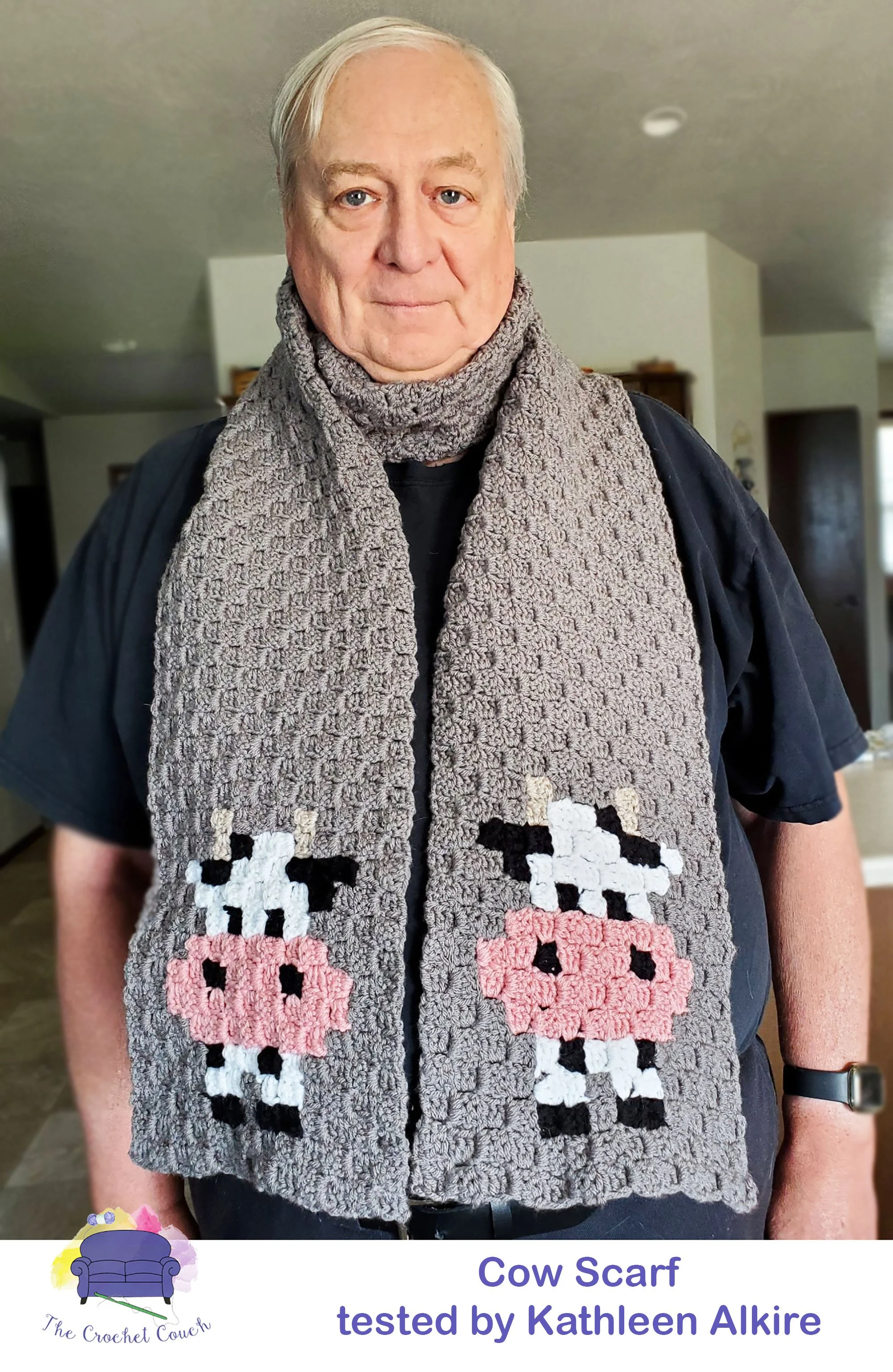 Cow Scarf, C2C Crochet Pattern