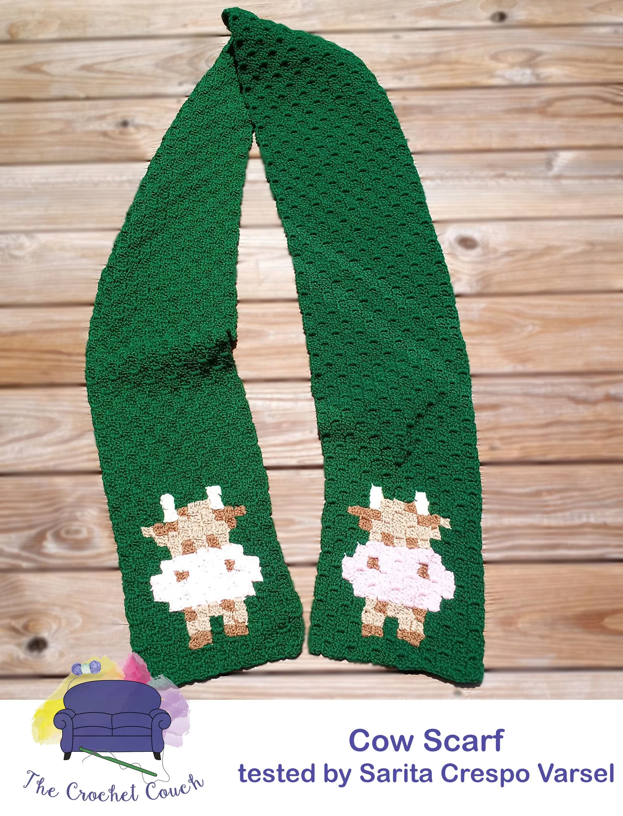 Cow Scarf, C2C Crochet Pattern