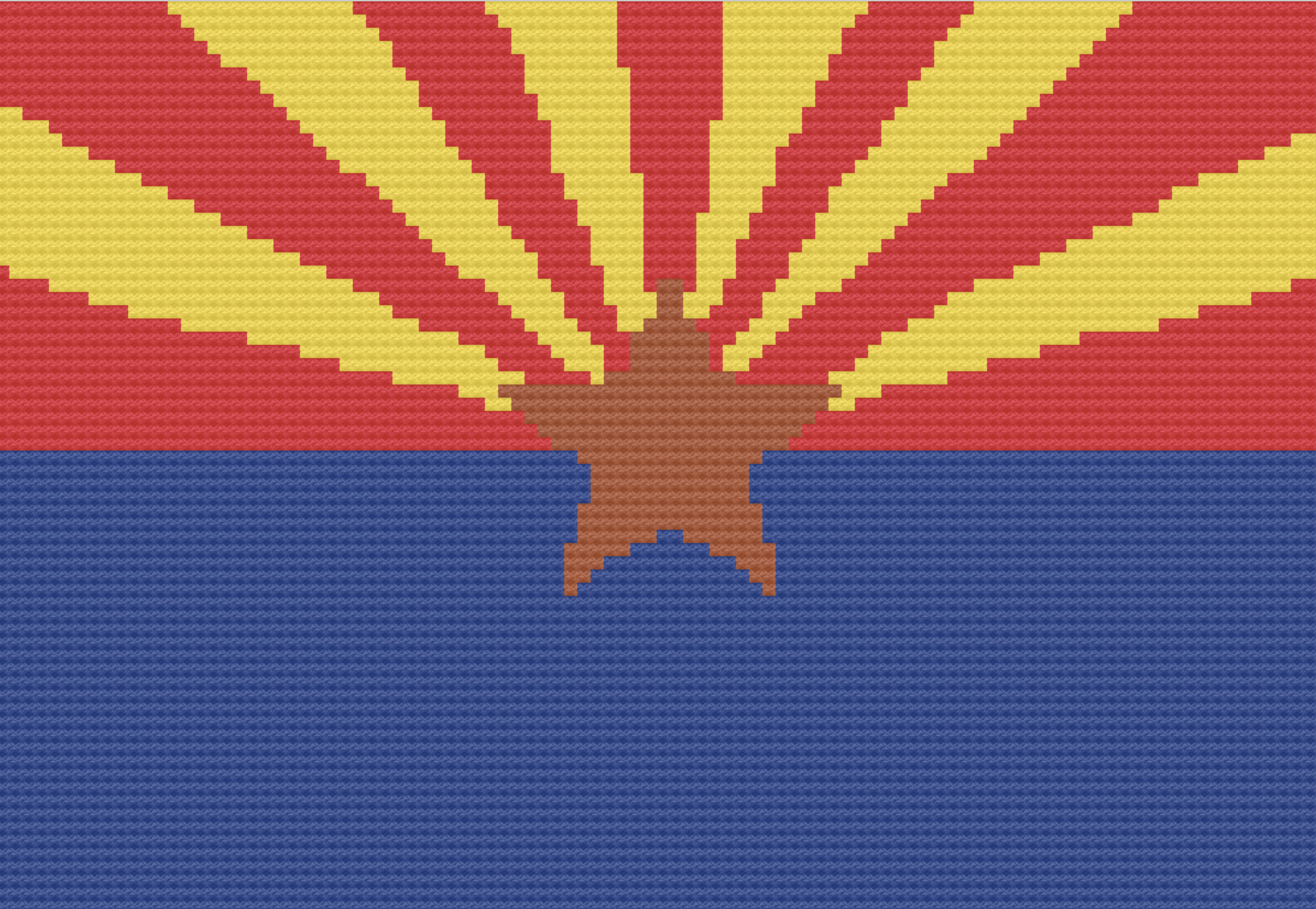 Arizona Flag Afghan, C2C Crochet Pattern