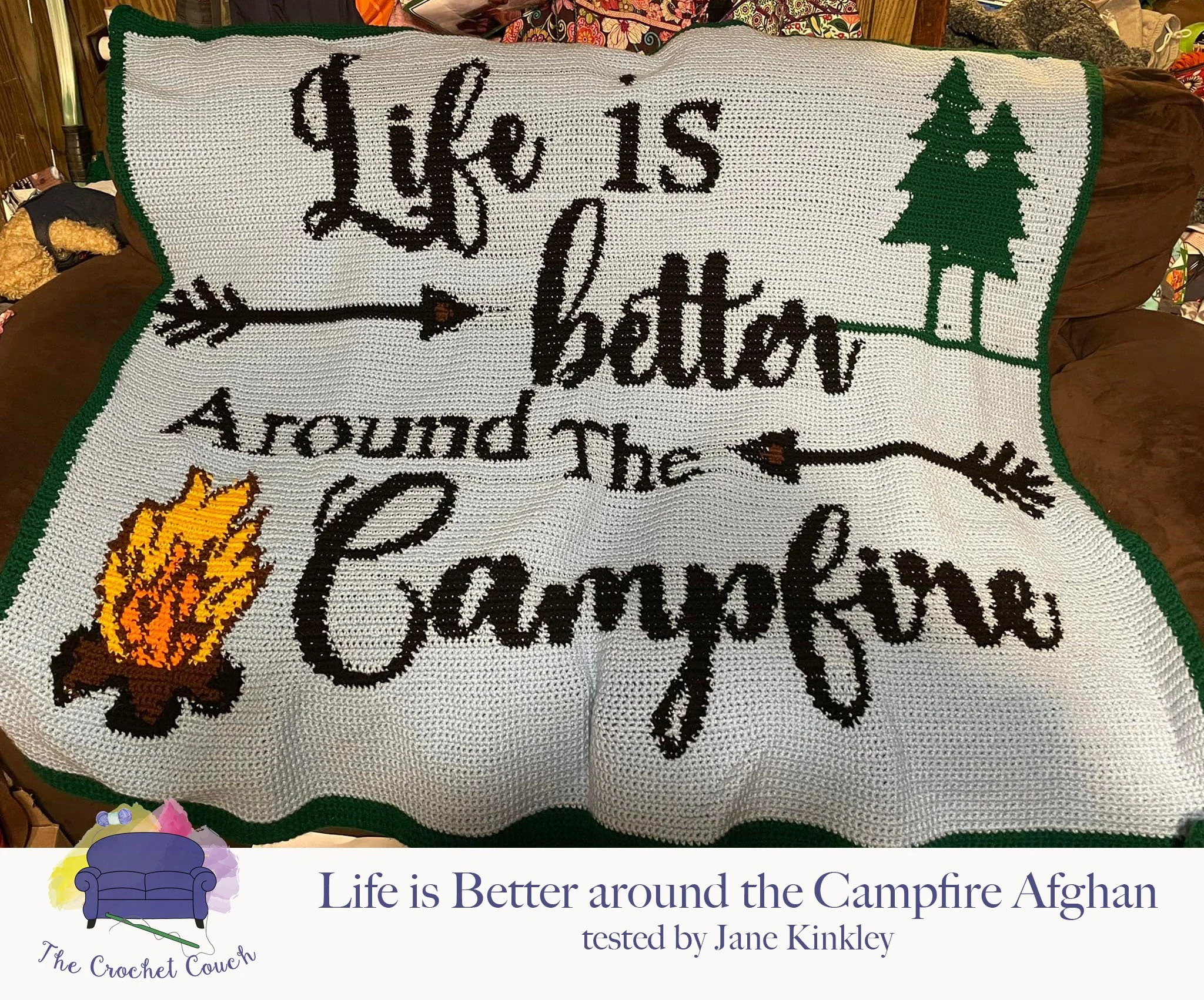 Life is Better Camping Afghan, SC and TSS Crochet Pattern