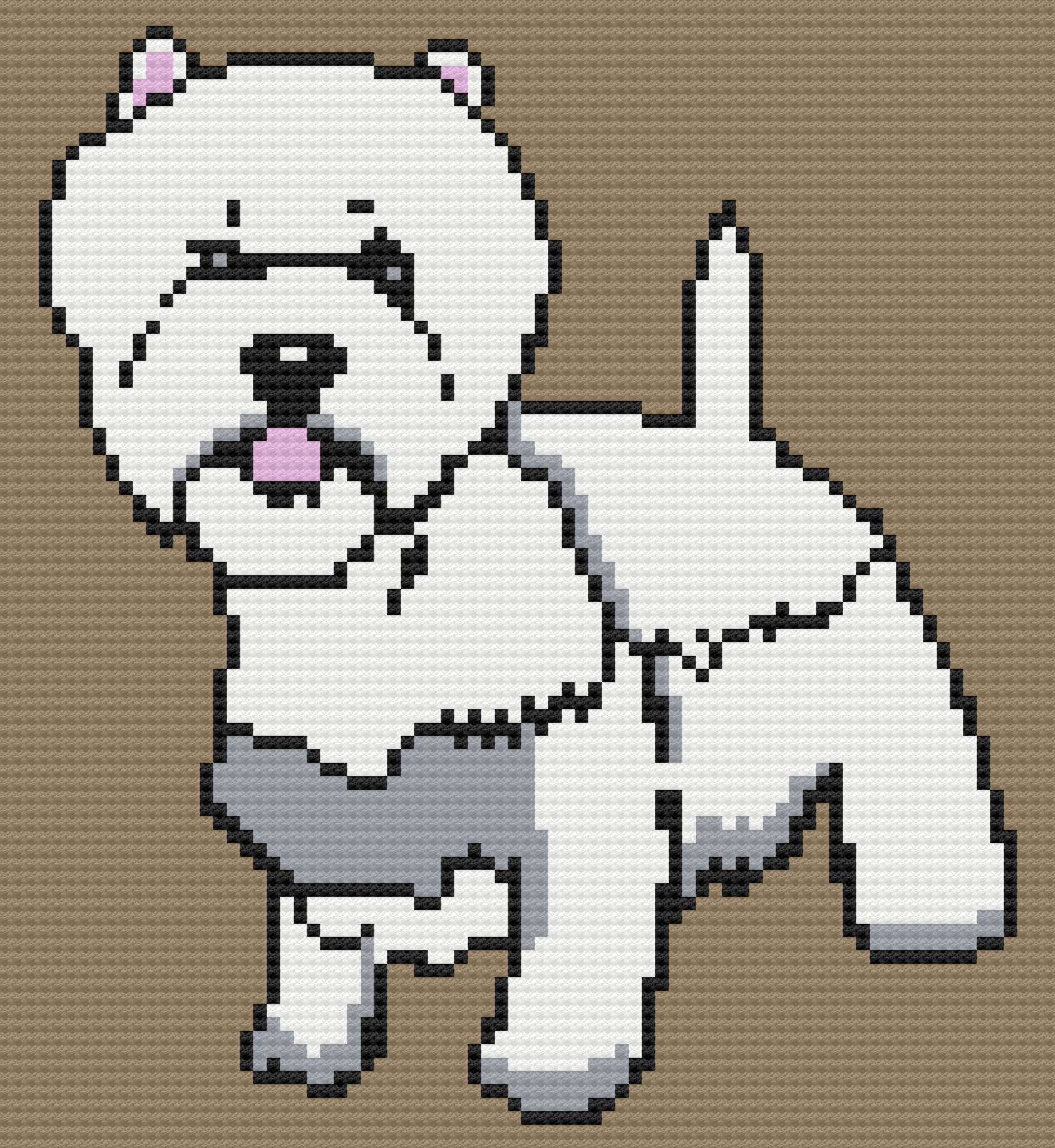Westie Afghan, C2C Crochet Pattern