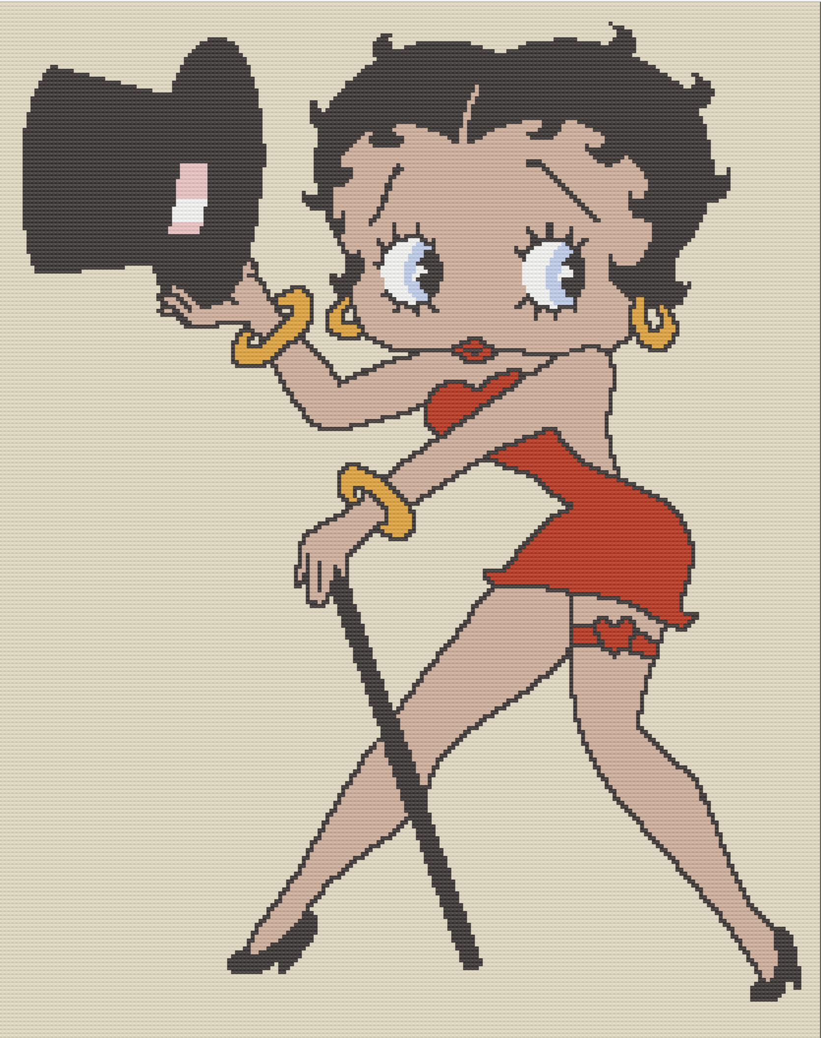 Betty Boop Afghan, SC or TSS Crochet Pattern