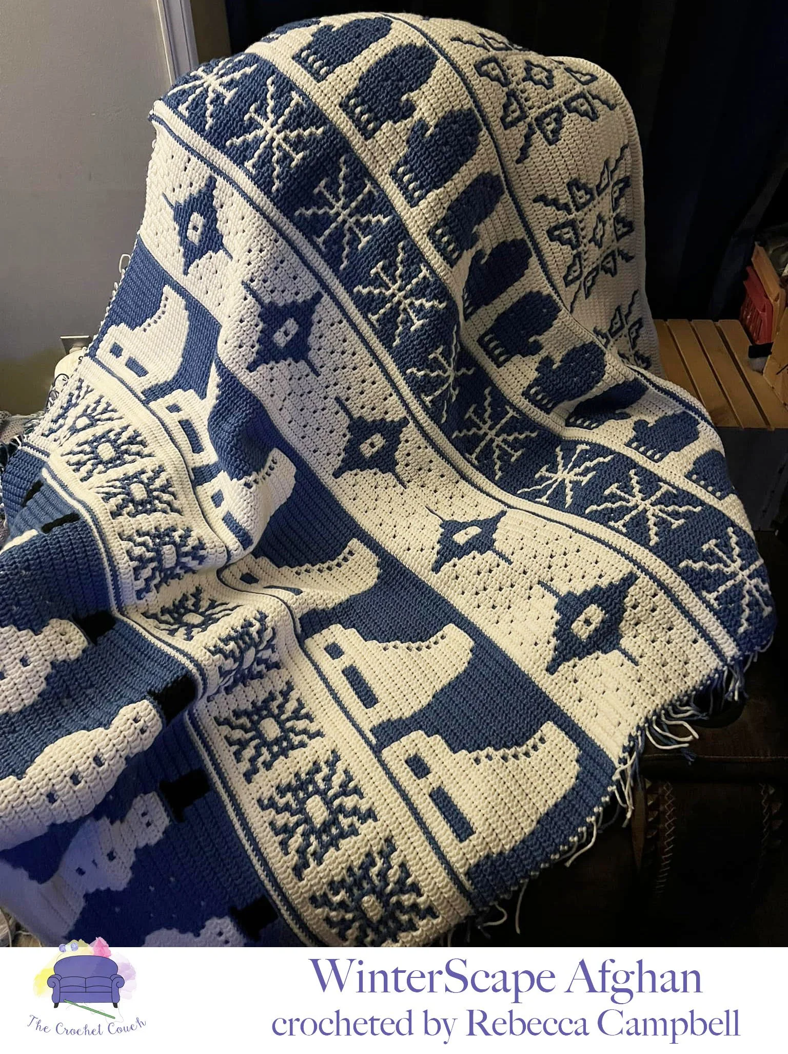 WinterScape Afghan, Overlay Mosaic Crochet Pattern