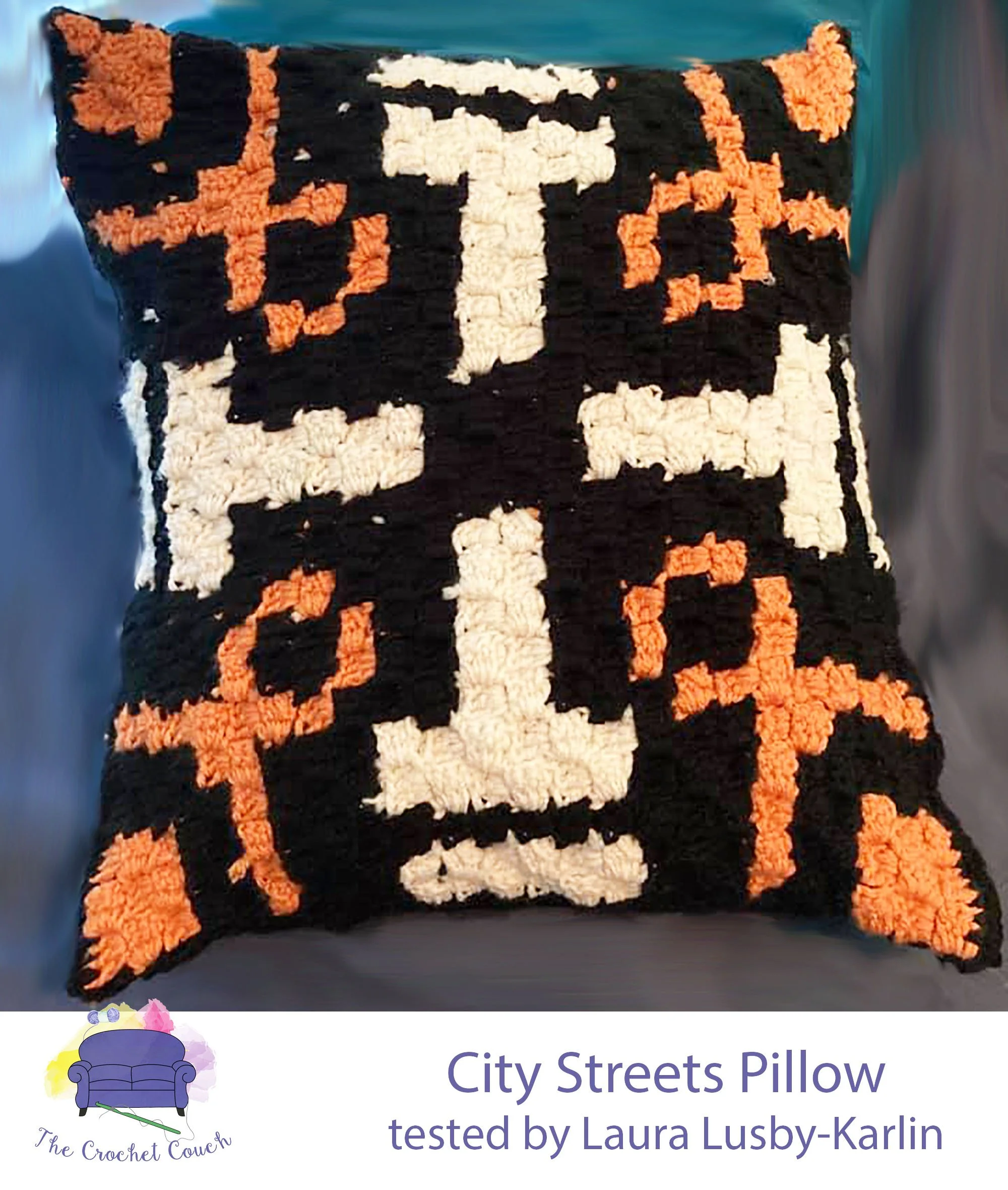 City Streets Pillow, C2C Crochet Pattern
