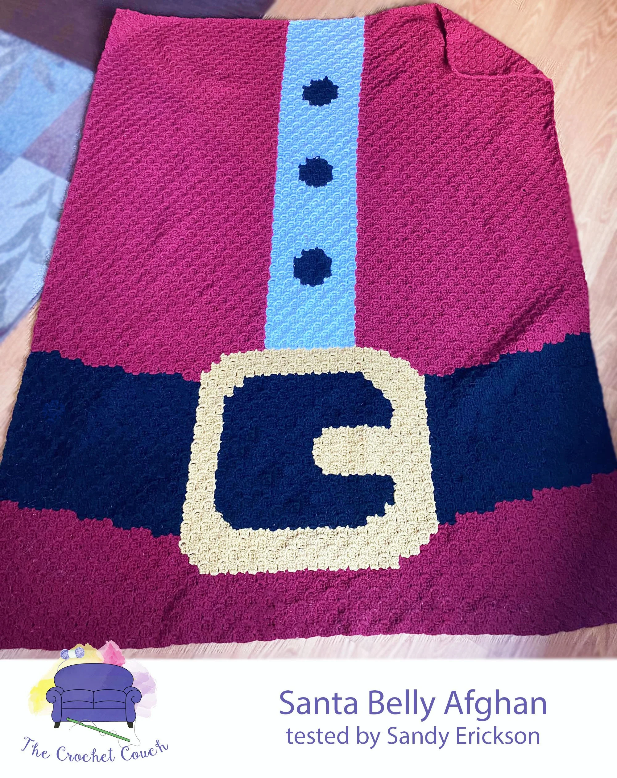 Santa Belly Afghan, C2C Crochet Pattern