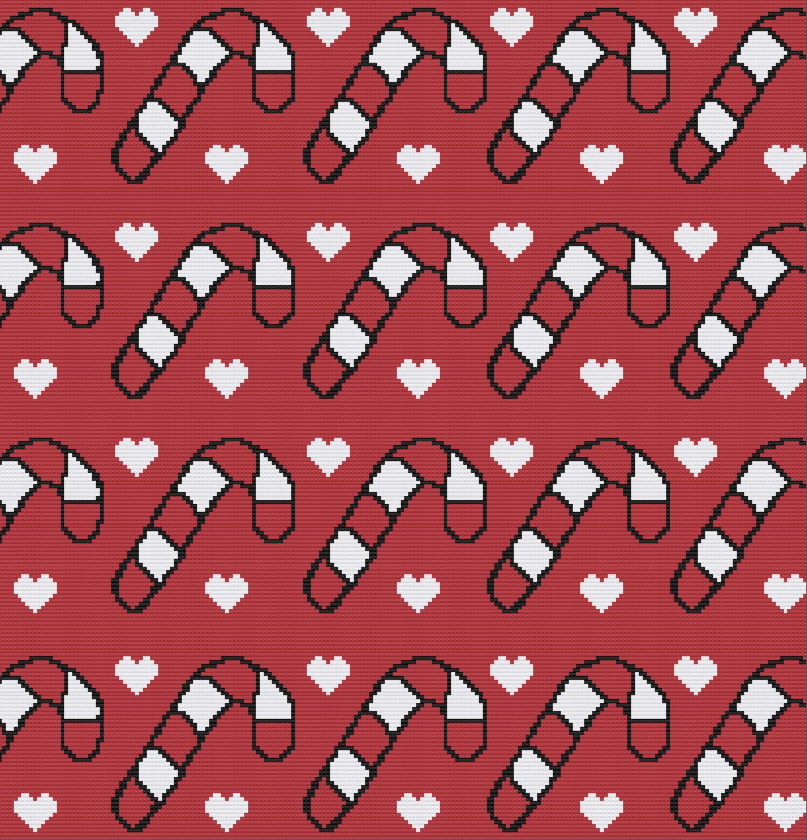 Candy Cane Love Afghan, SC or TSS Crochet Pattern
