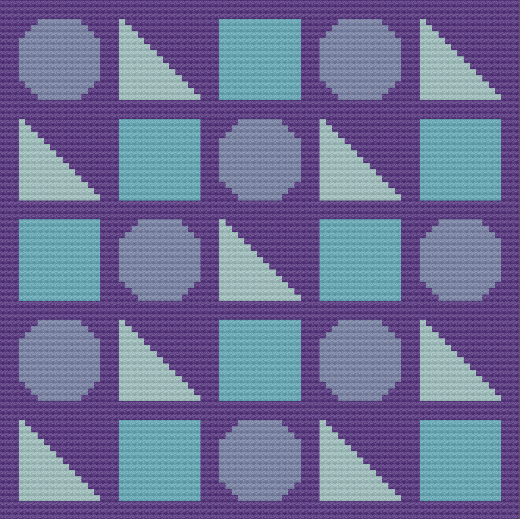 Shapely Shapes Afghan, C2C Crochet Pattern