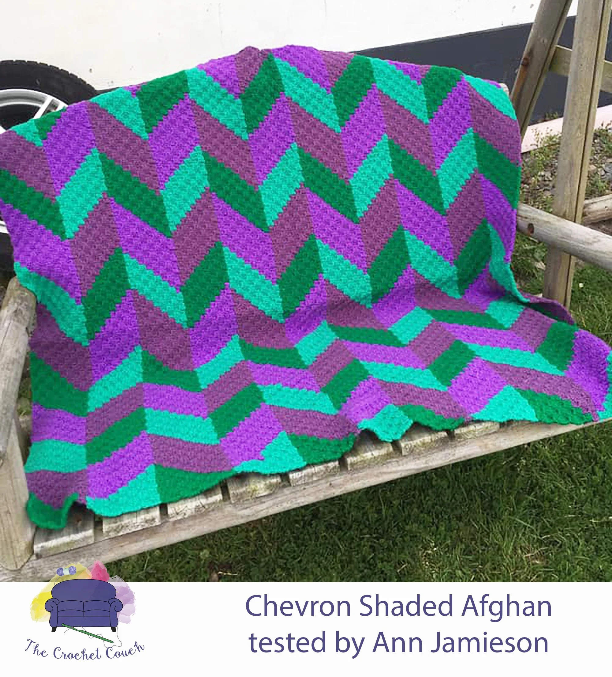 Chevron Shaded Afghan, C2C Crochet Pattern