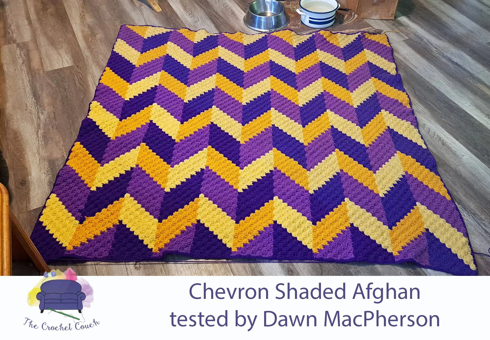 Chevron Shaded Afghan, C2C Crochet Pattern