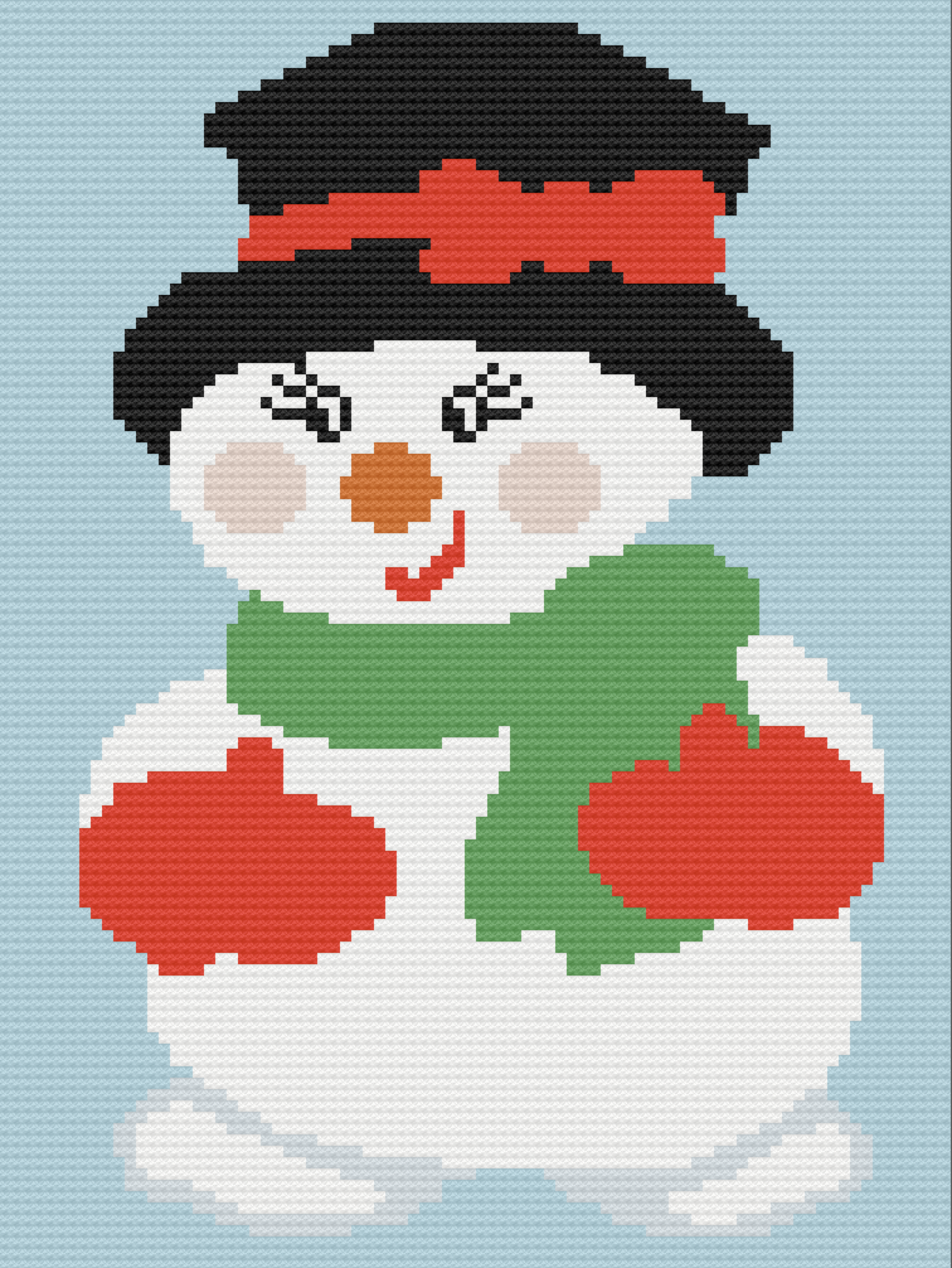 Snow Woman Twin Afghan, C2C Crochet Pattern