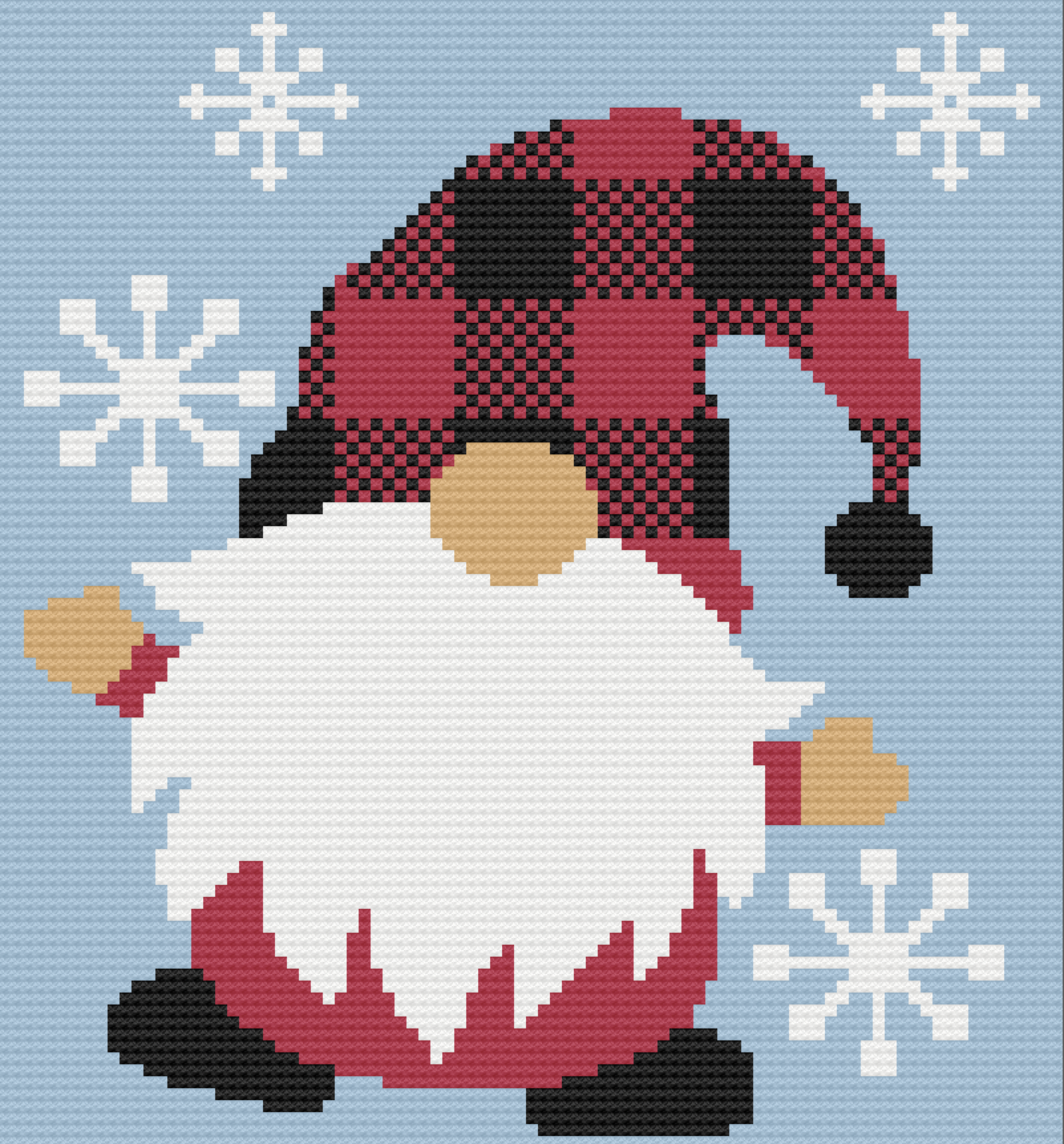 Christmas Gnome Afghan, C2C Crochet Pattern