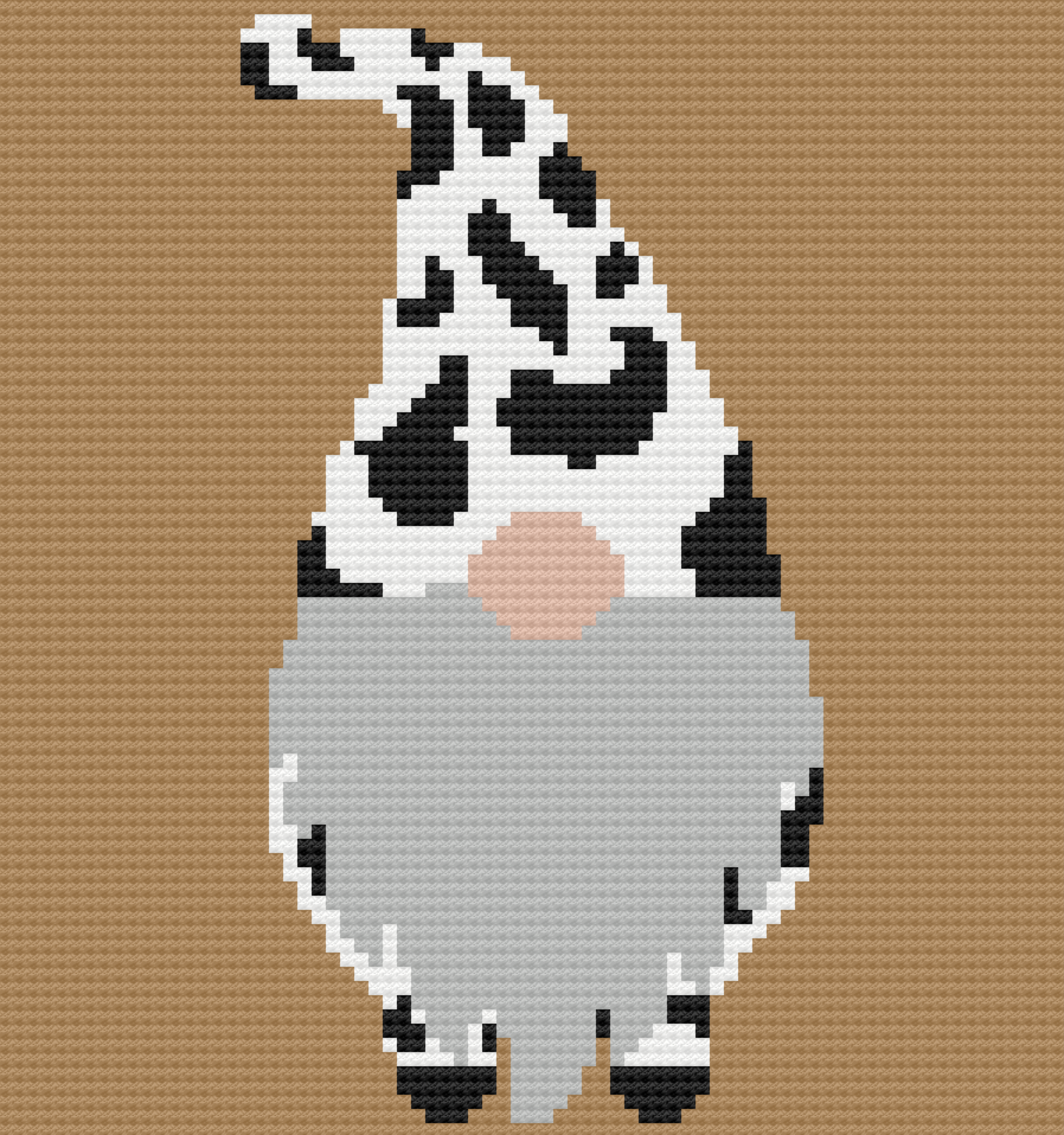 Cow Print Gnome Afghan, C2C Crochet Pattern