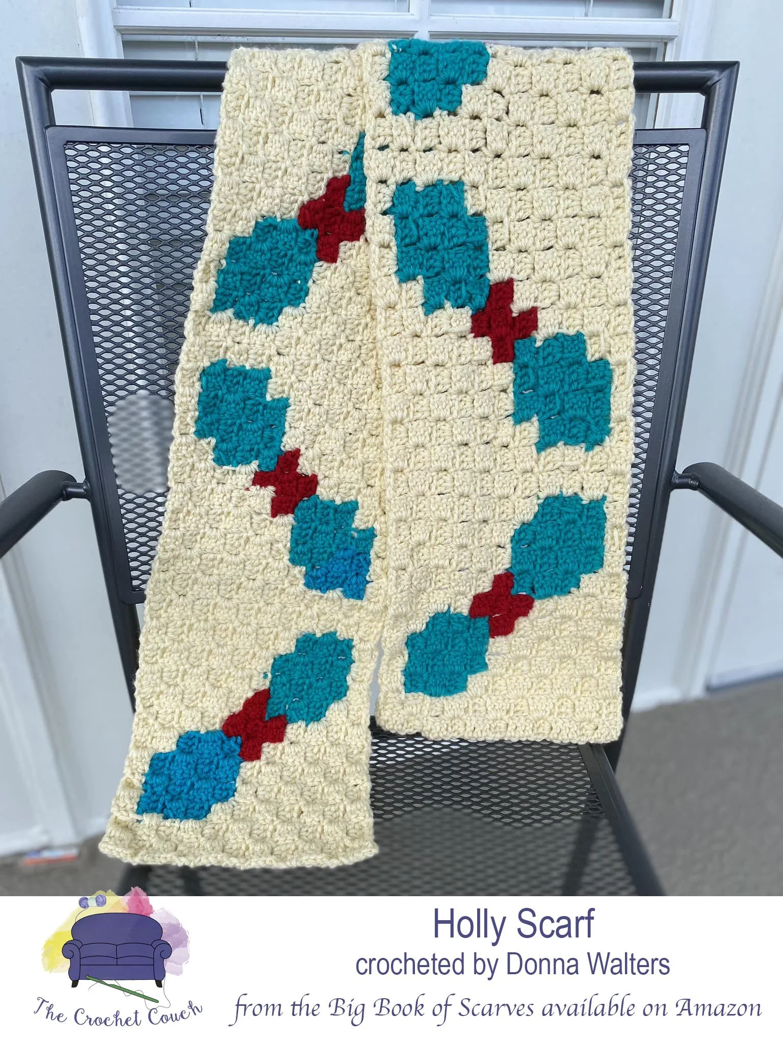 Holly Scarf, C2C Crochet Pattern