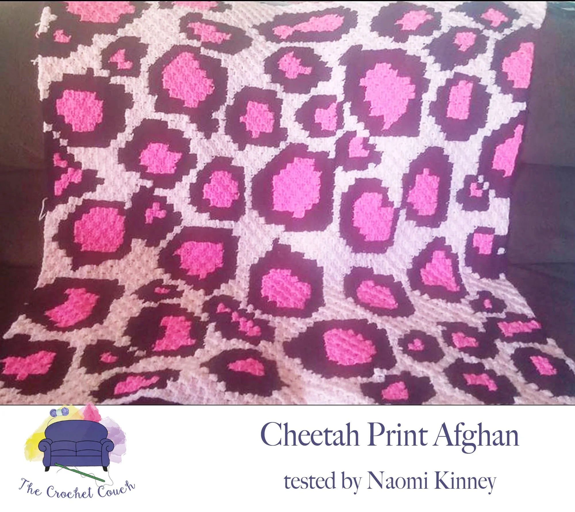 Cheetah Print Afghan, C2C Crochet Pattern