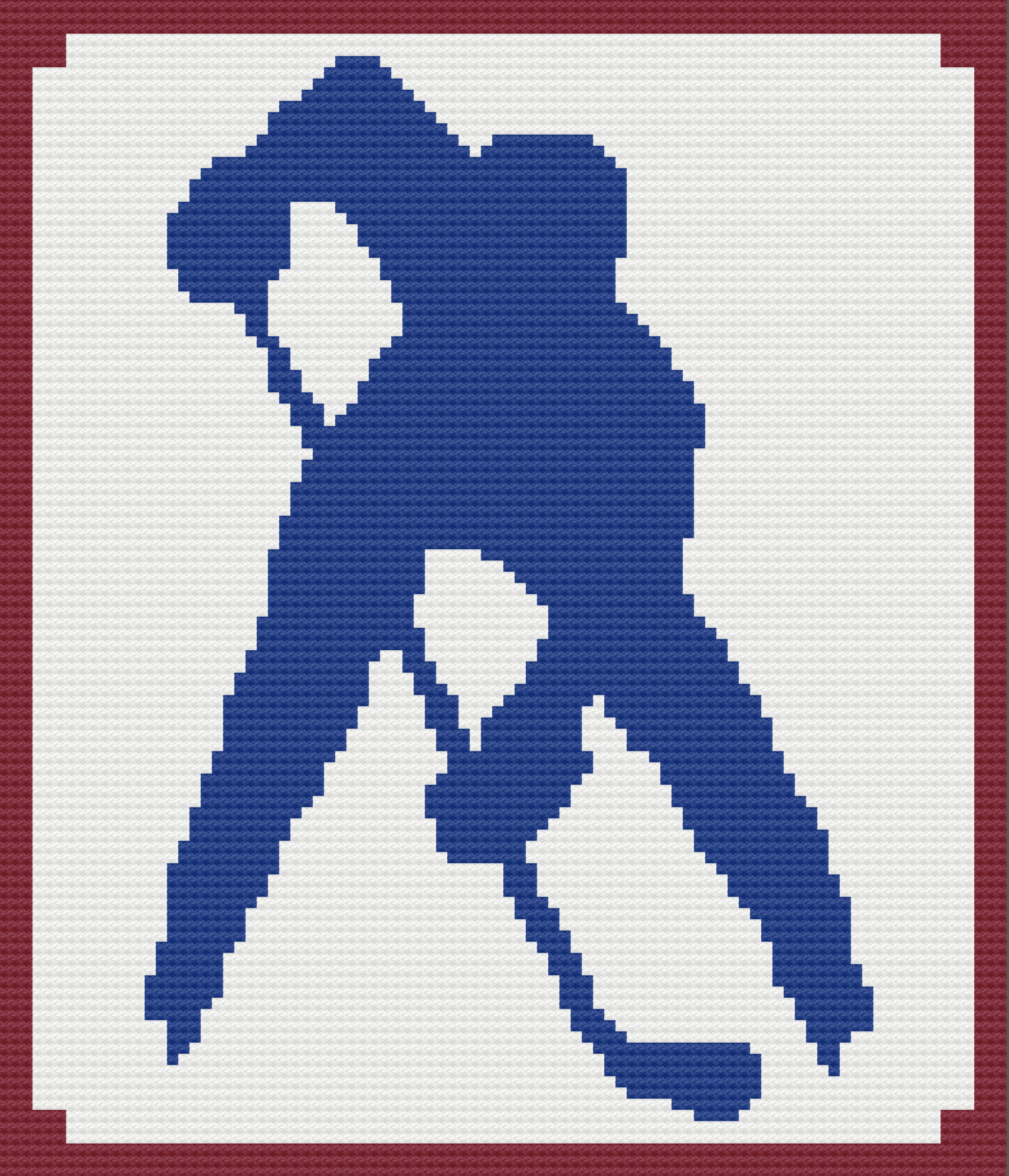 Hockey Player Silhouette Afghan, C2C Crochet Pattern