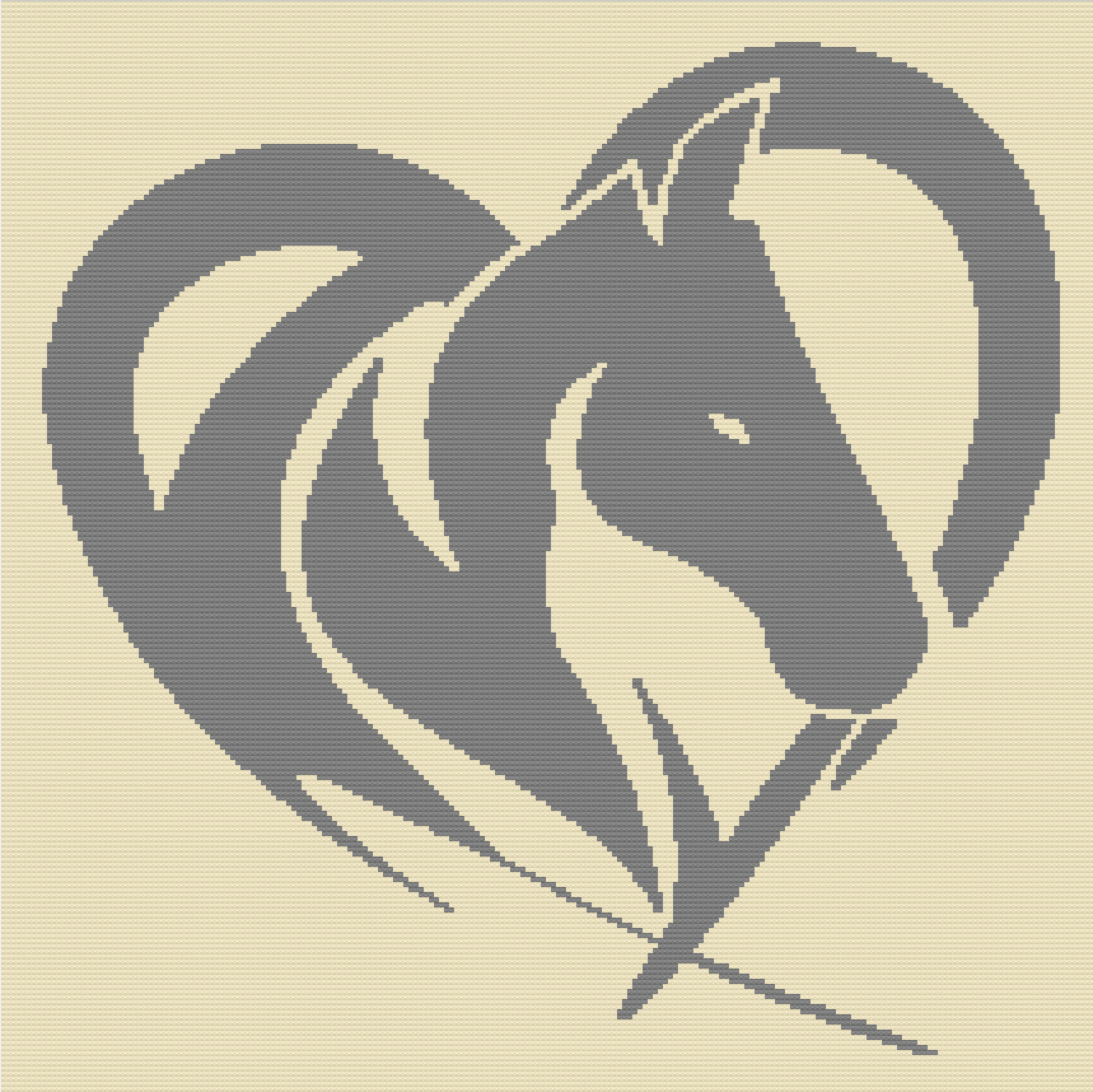 Horse Head Heart Afghan, SC or TSS Crochet Pattern