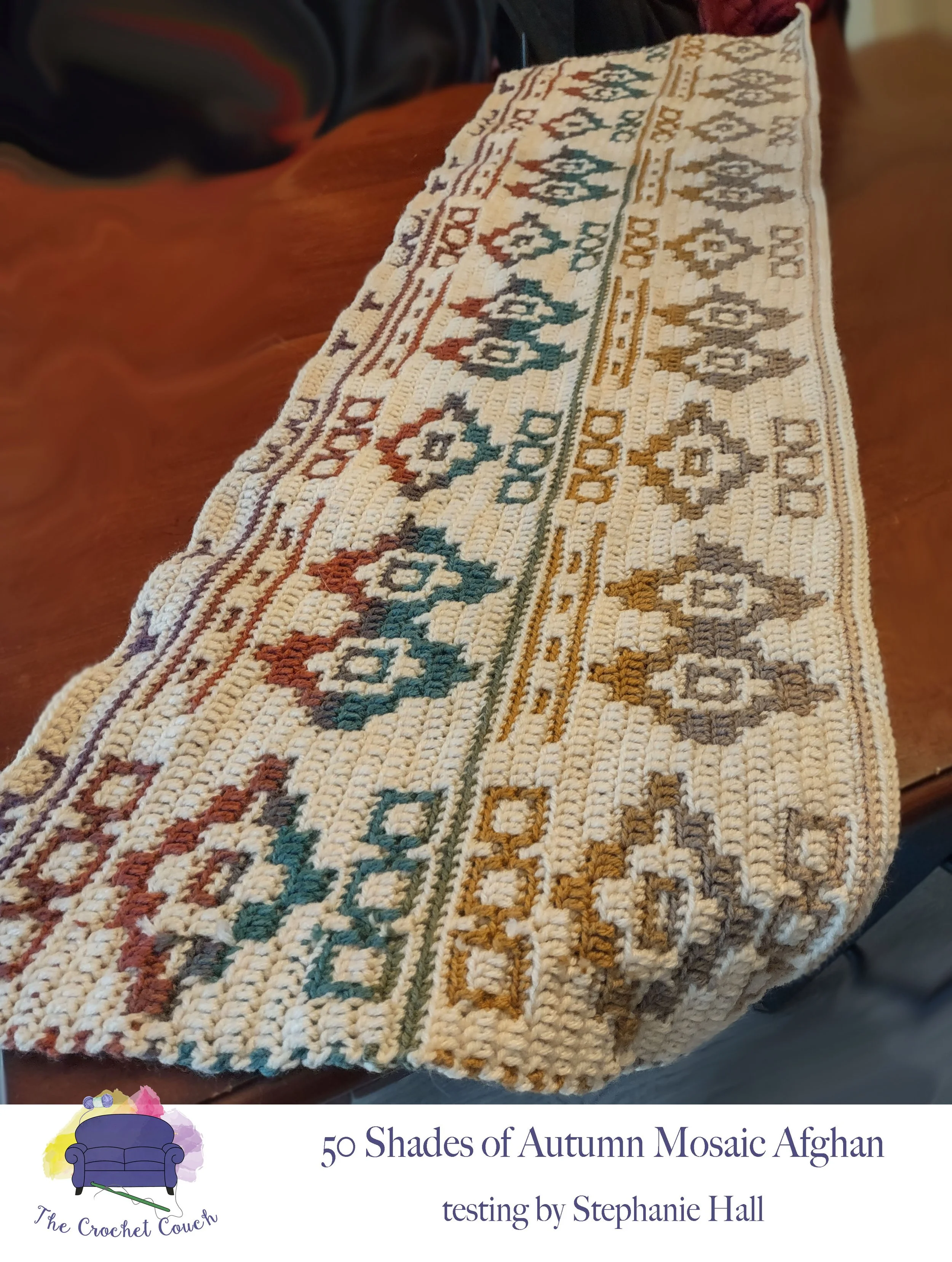 50 Shades of Autumn Afghan, Mosaic Crochet Pattern