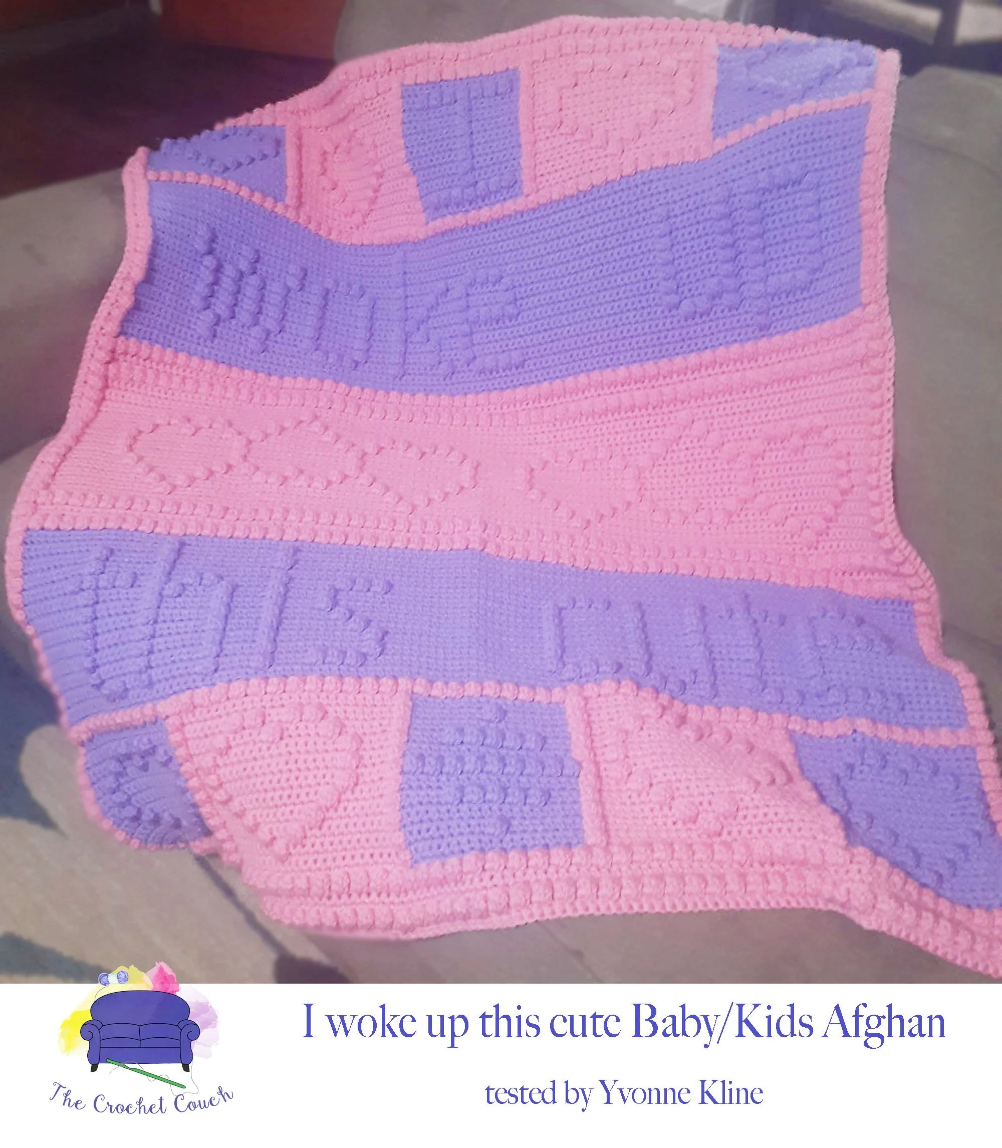 I Woke Up This Cute Afghan, Bobble Stitch Crochet Pattern