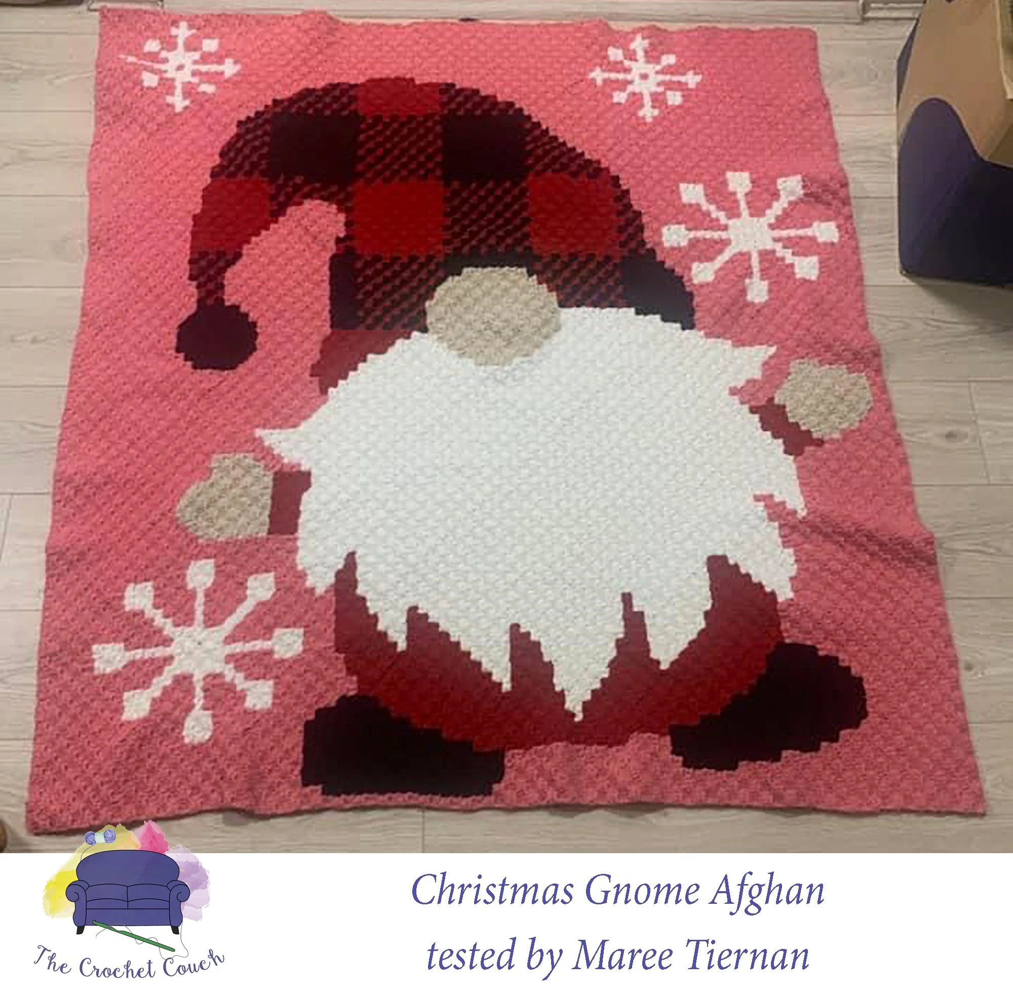 Christmas Gnome Afghan, C2C Crochet Pattern
