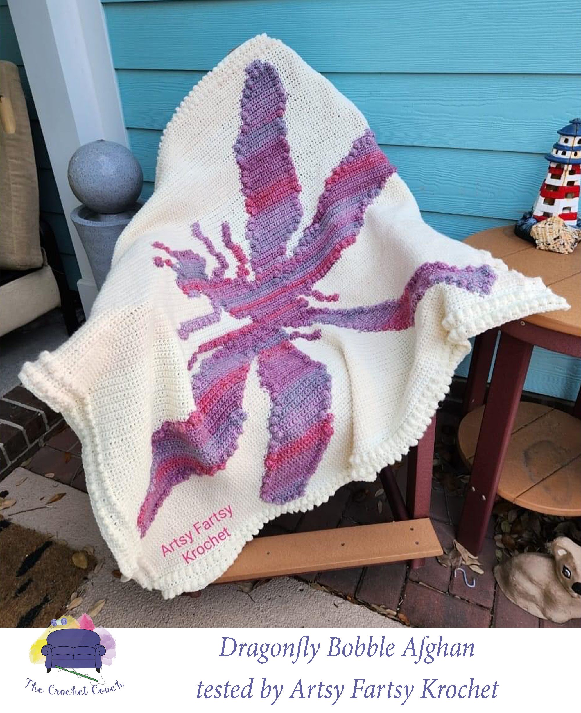 Dragonfly Afghan, Bobble Crochet Pattern