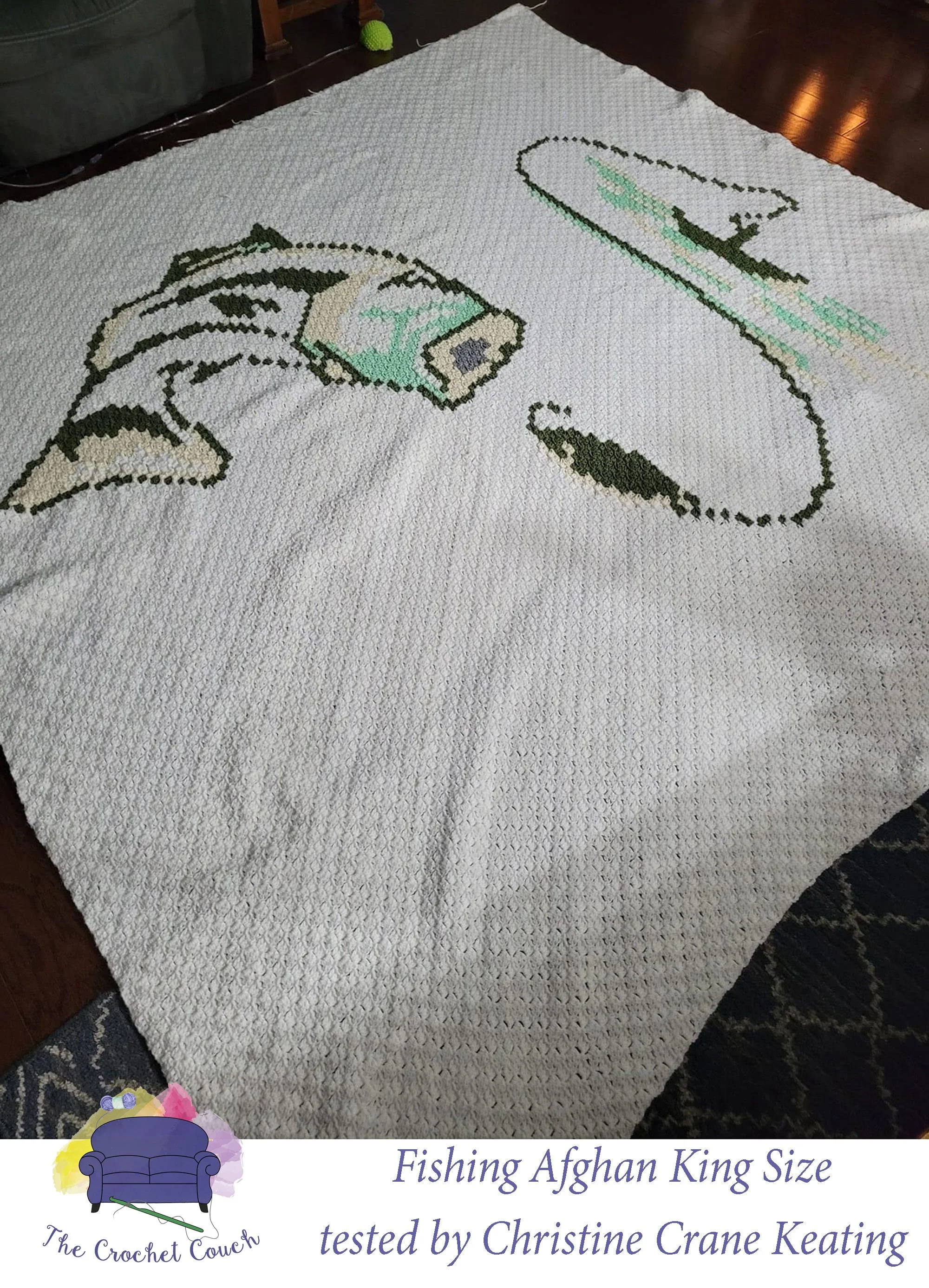 Fishing Afghan, King Size, C2C Crochet Pattern